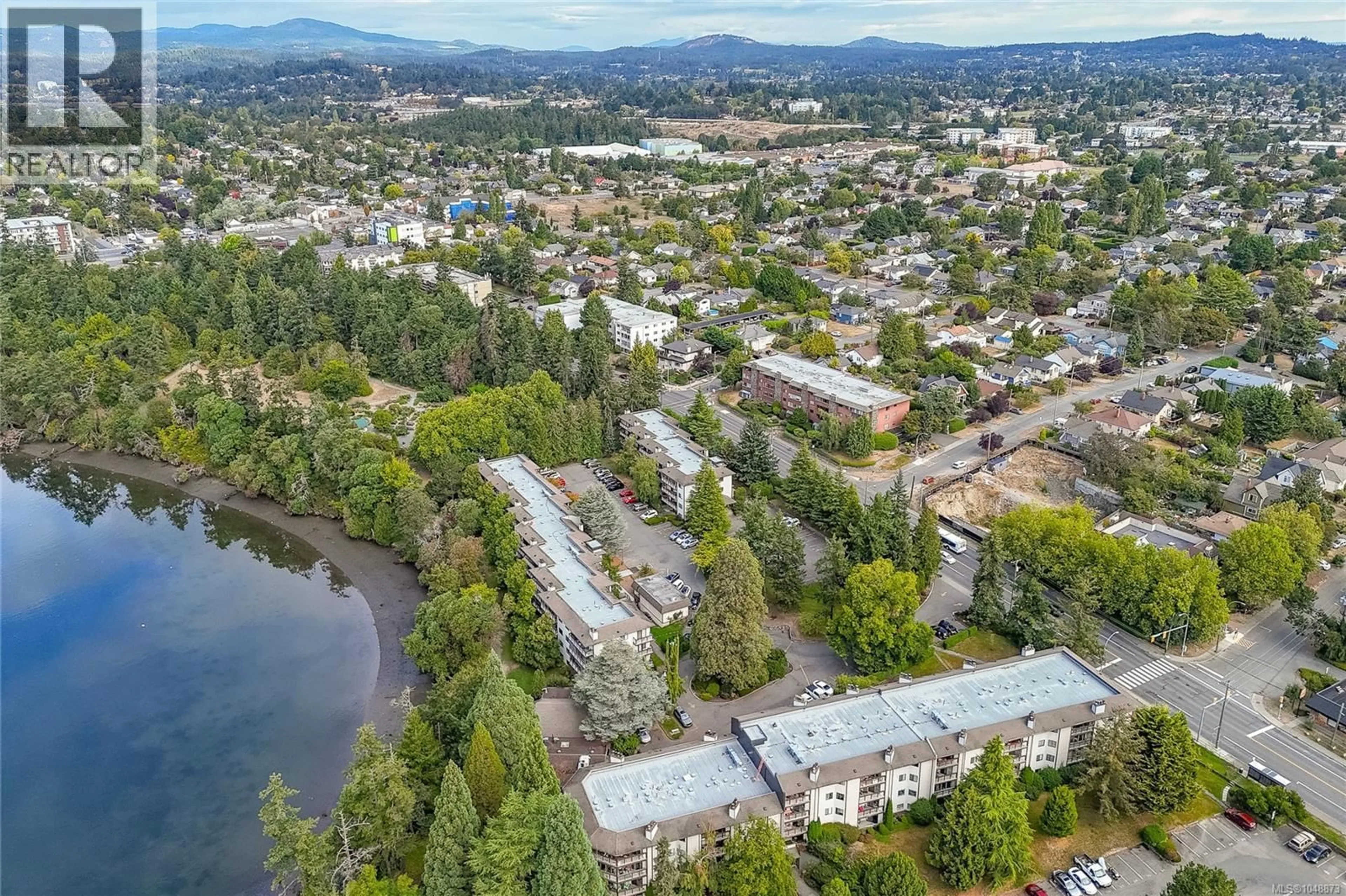 A pic from outside/outdoor area/front of a property/back of a property/a pic from drone, water/lake/river/ocean view for 204 - 81 GORGE ROAD WEST, Saanich British Columbia V9A1L9