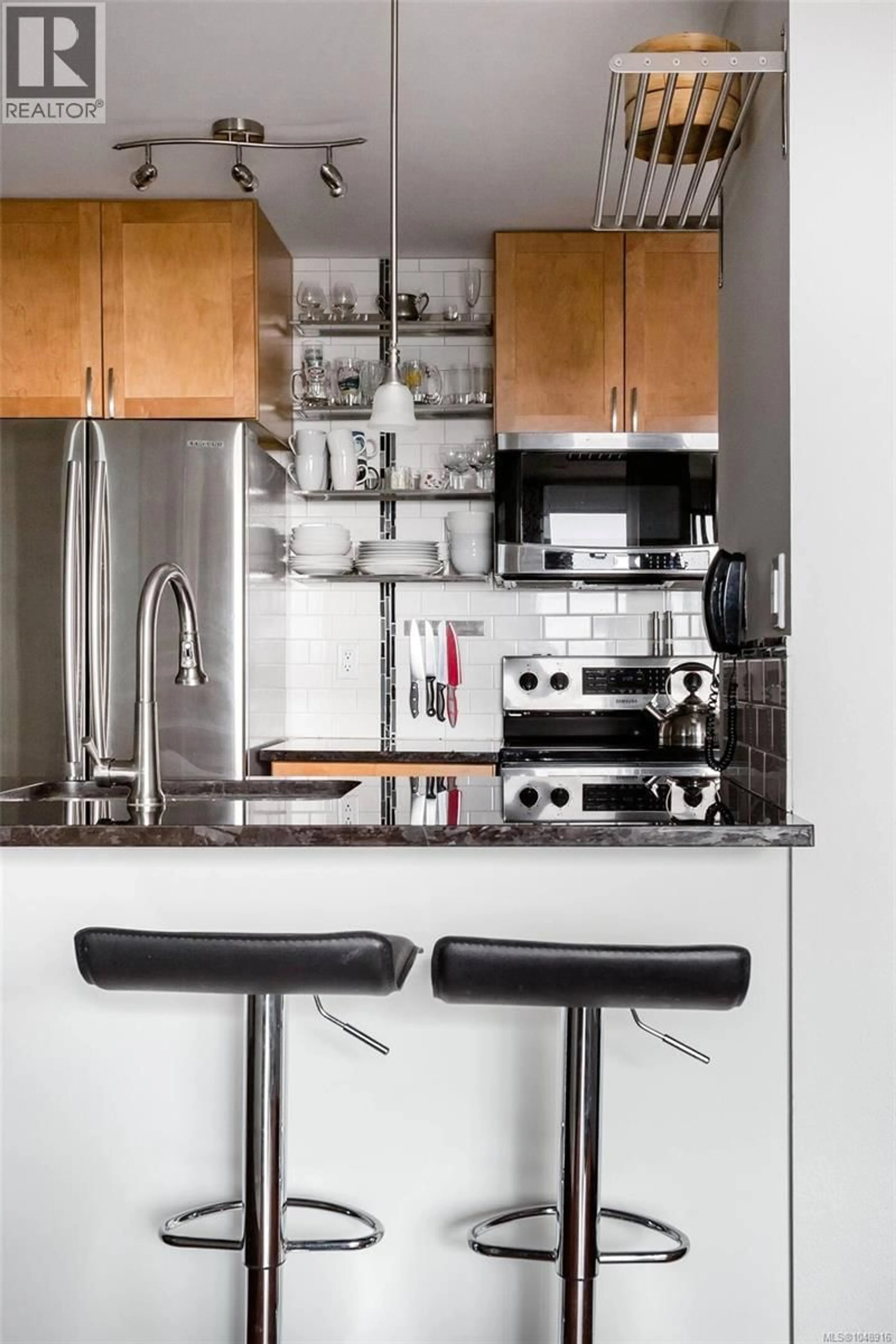 Contemporary kitchen, unknown for 1101 - 1630 QUADRA STREET, Victoria British Columbia V8W3J5