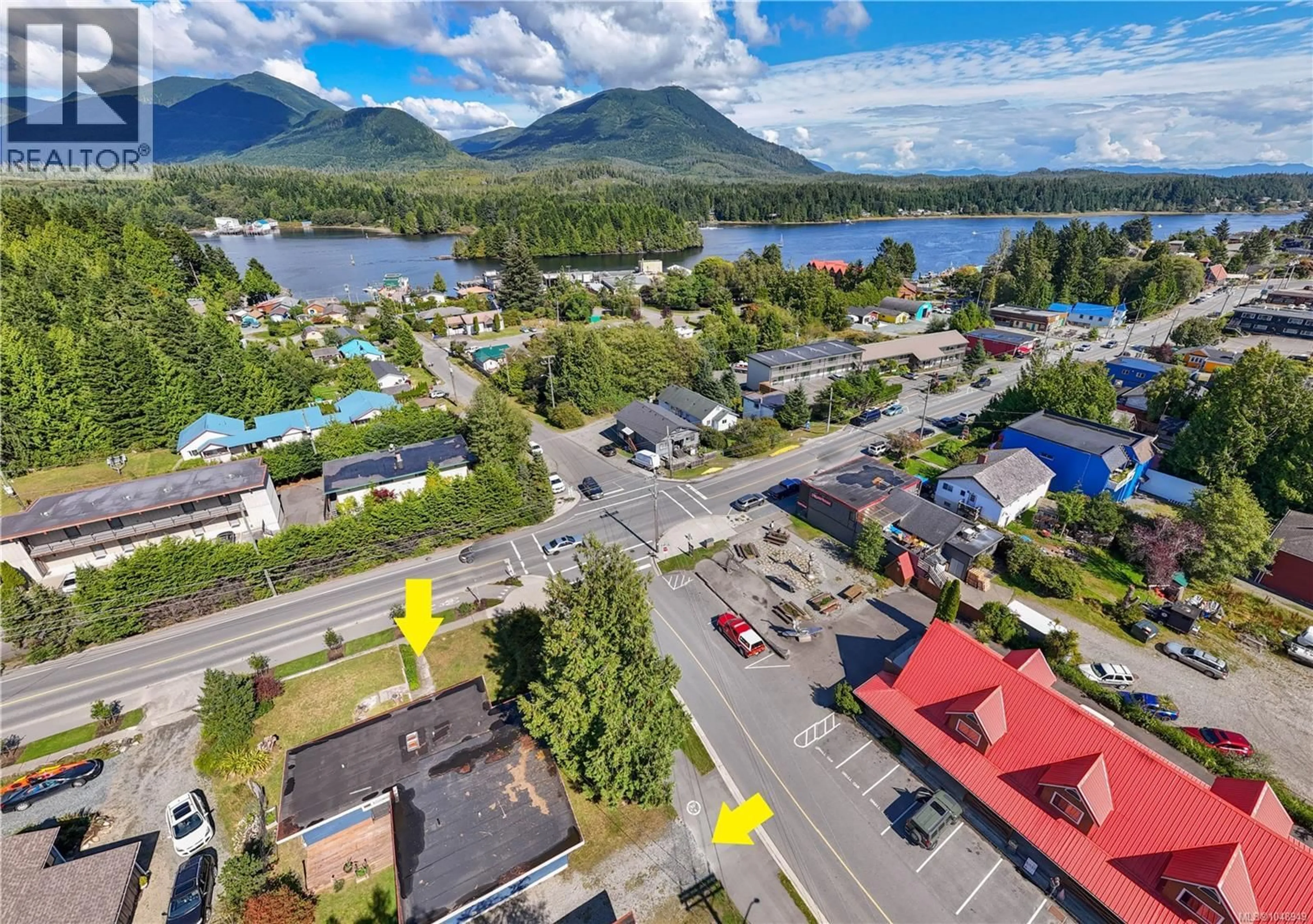 A pic from outside/outdoor area/front of a property/back of a property/a pic from drone, mountain view for 1802 PENINSULA ROAD, Ucluelet British Columbia V0R3A0