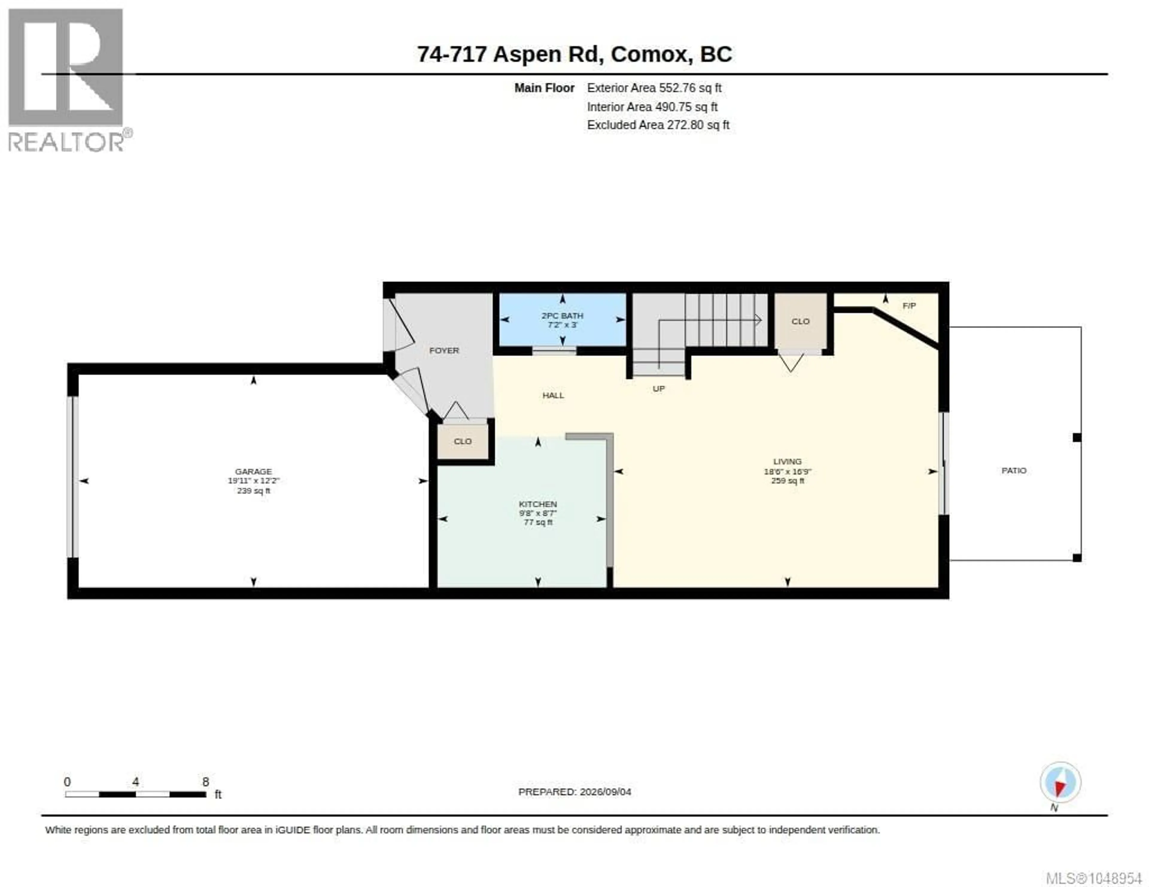 Floor plan for 74 - 717 ASPEN ROAD, Comox British Columbia V9M3X4