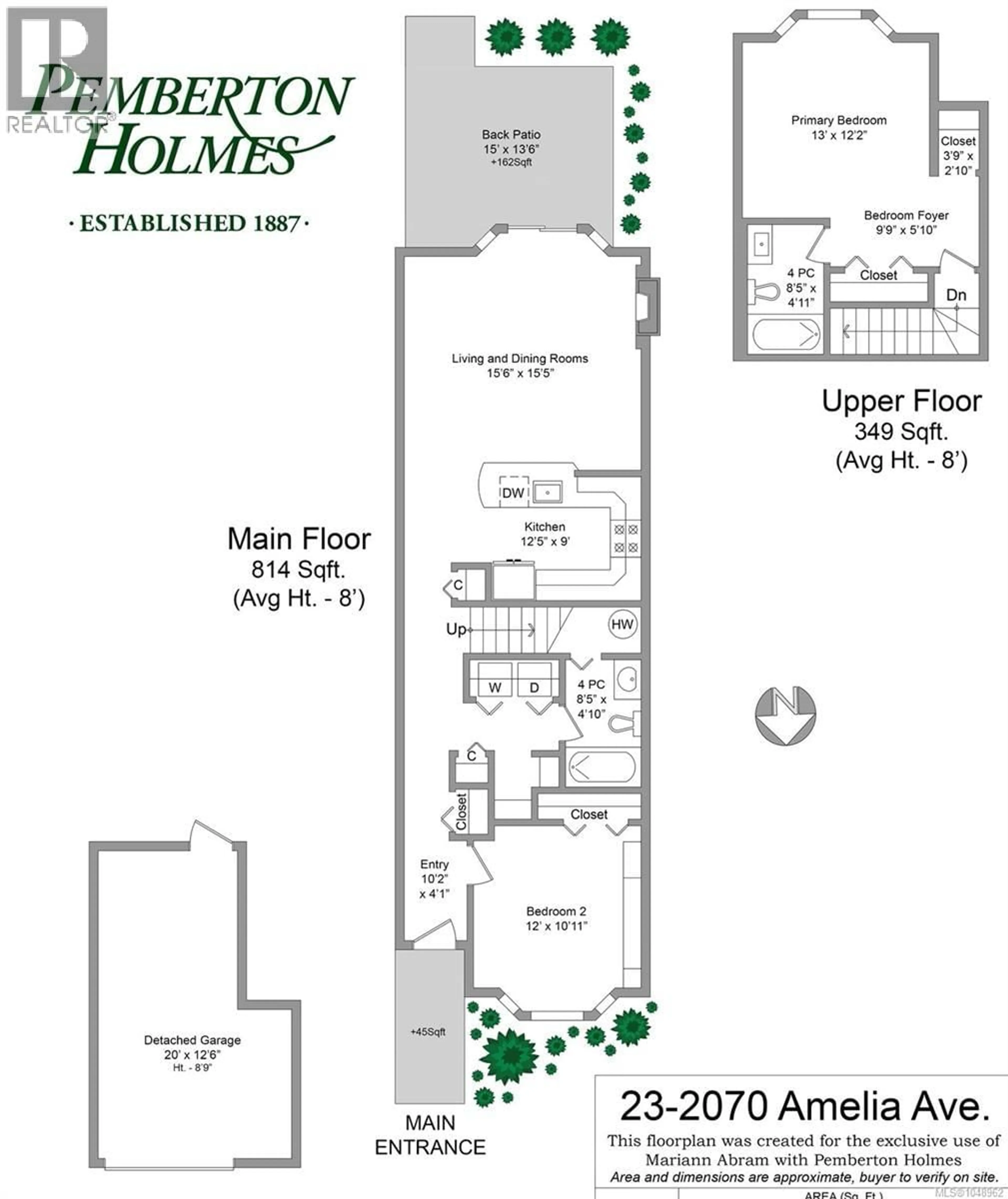 Floor plan for 23 - 2070 AMELIA AVENUE, Sidney British Columbia V8L4X6