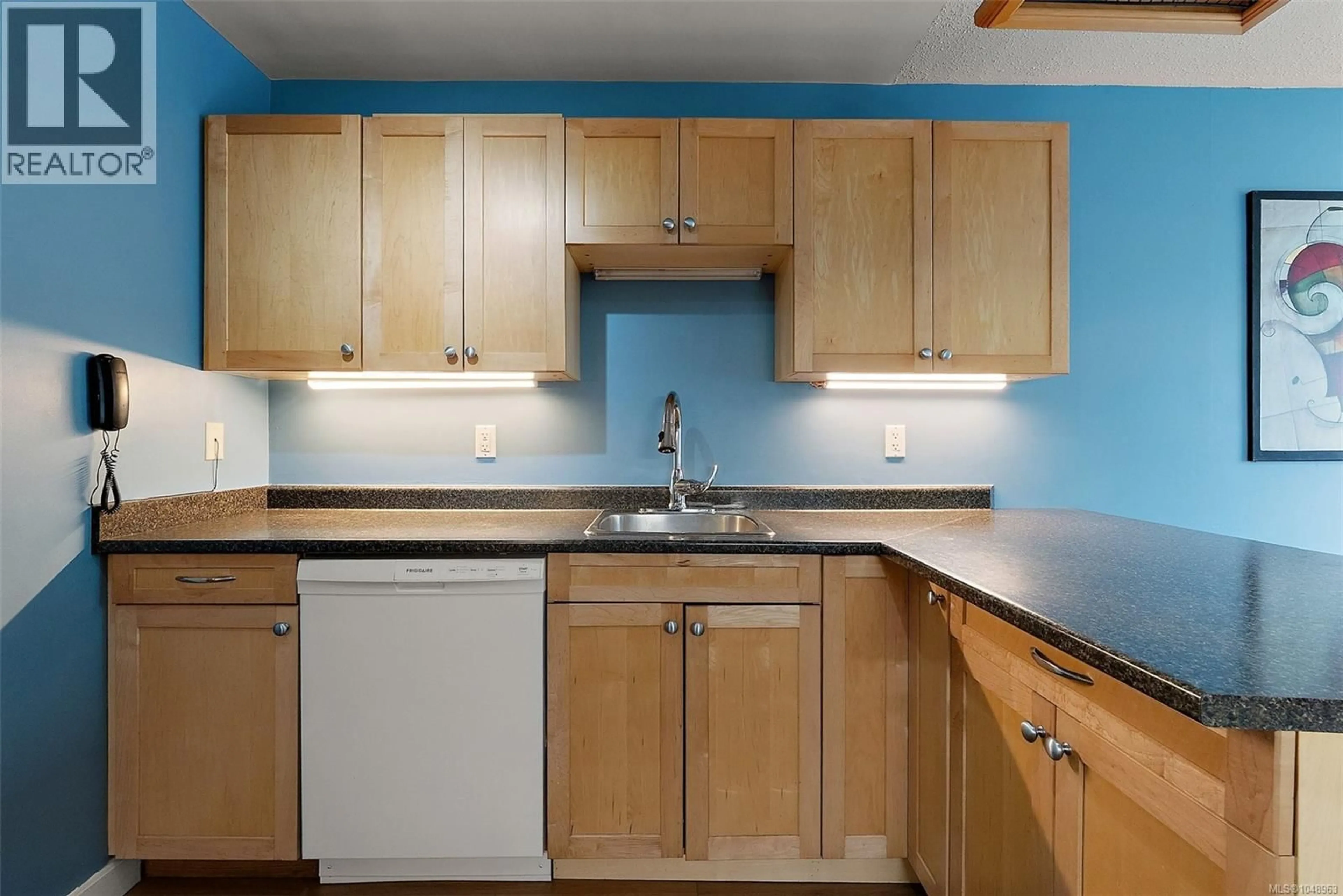 Standard kitchen, wood/laminate floor for 216 - 3235 QUADRA STREET, Saanich British Columbia V8X1G4