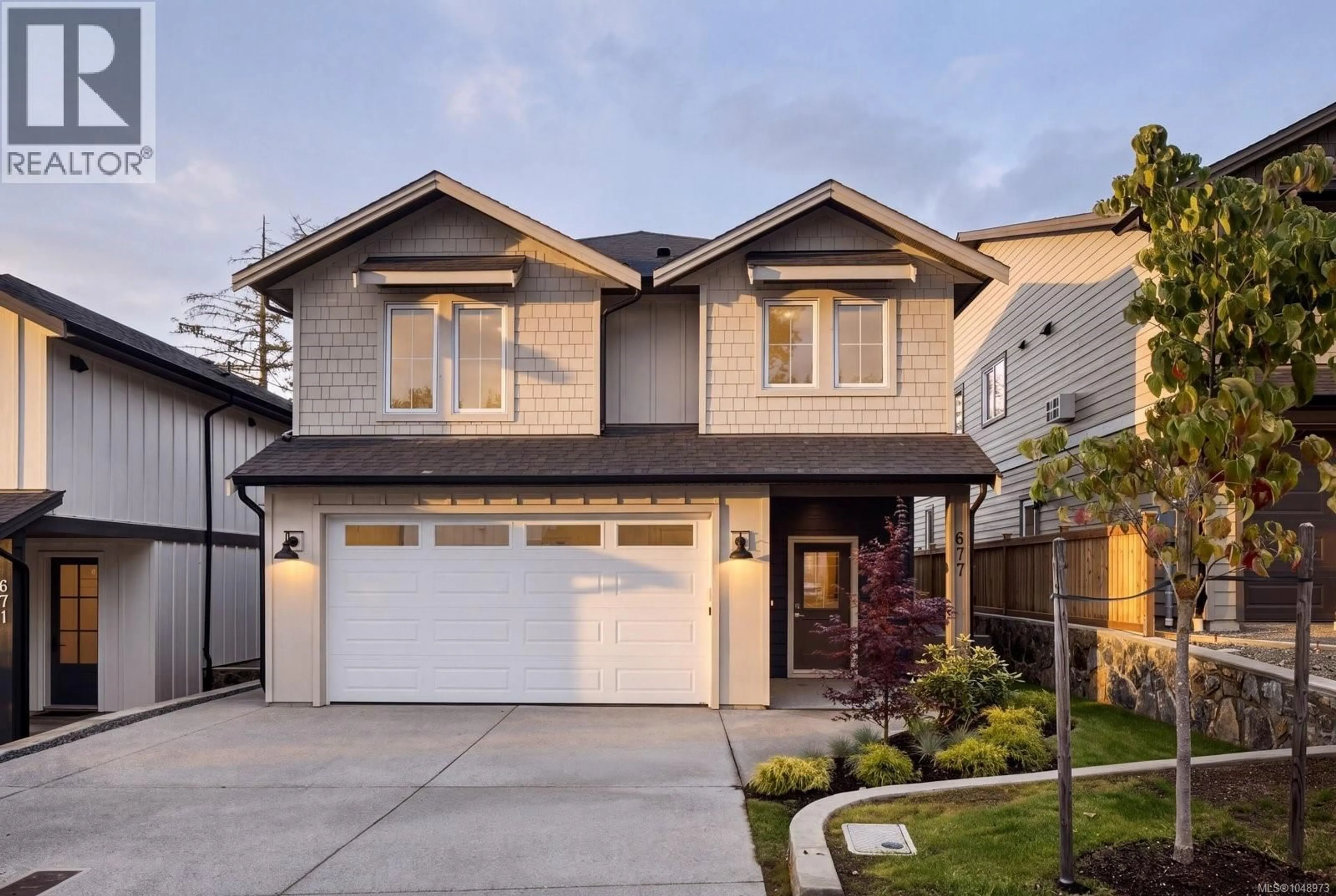 Home with vinyl exterior material, street for 677 MADRONA PLACE, Langford British Columbia V9B6C6