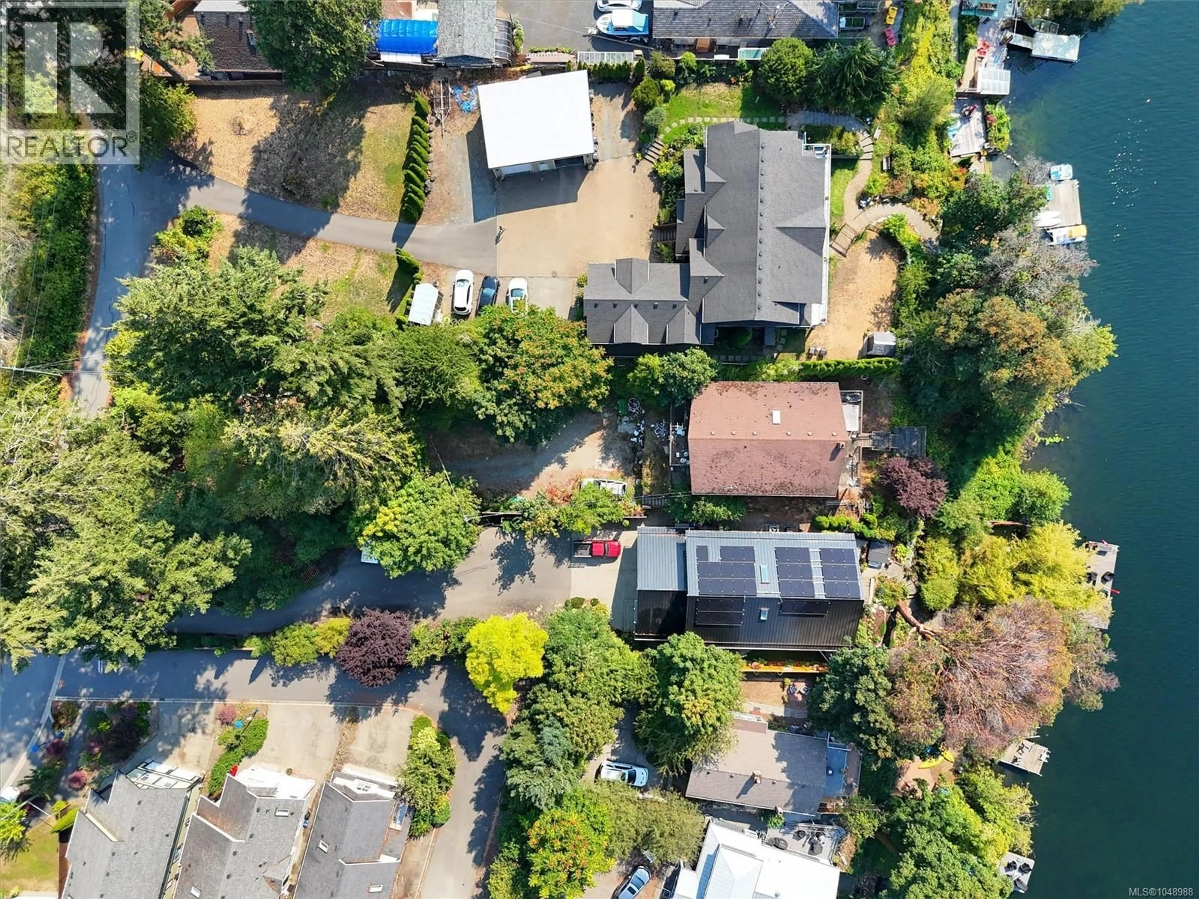A pic from outside/outdoor area/front of a property/back of a property/a pic from drone, street for 2815 LAKE END ROAD, Langford British Columbia V9B2W2