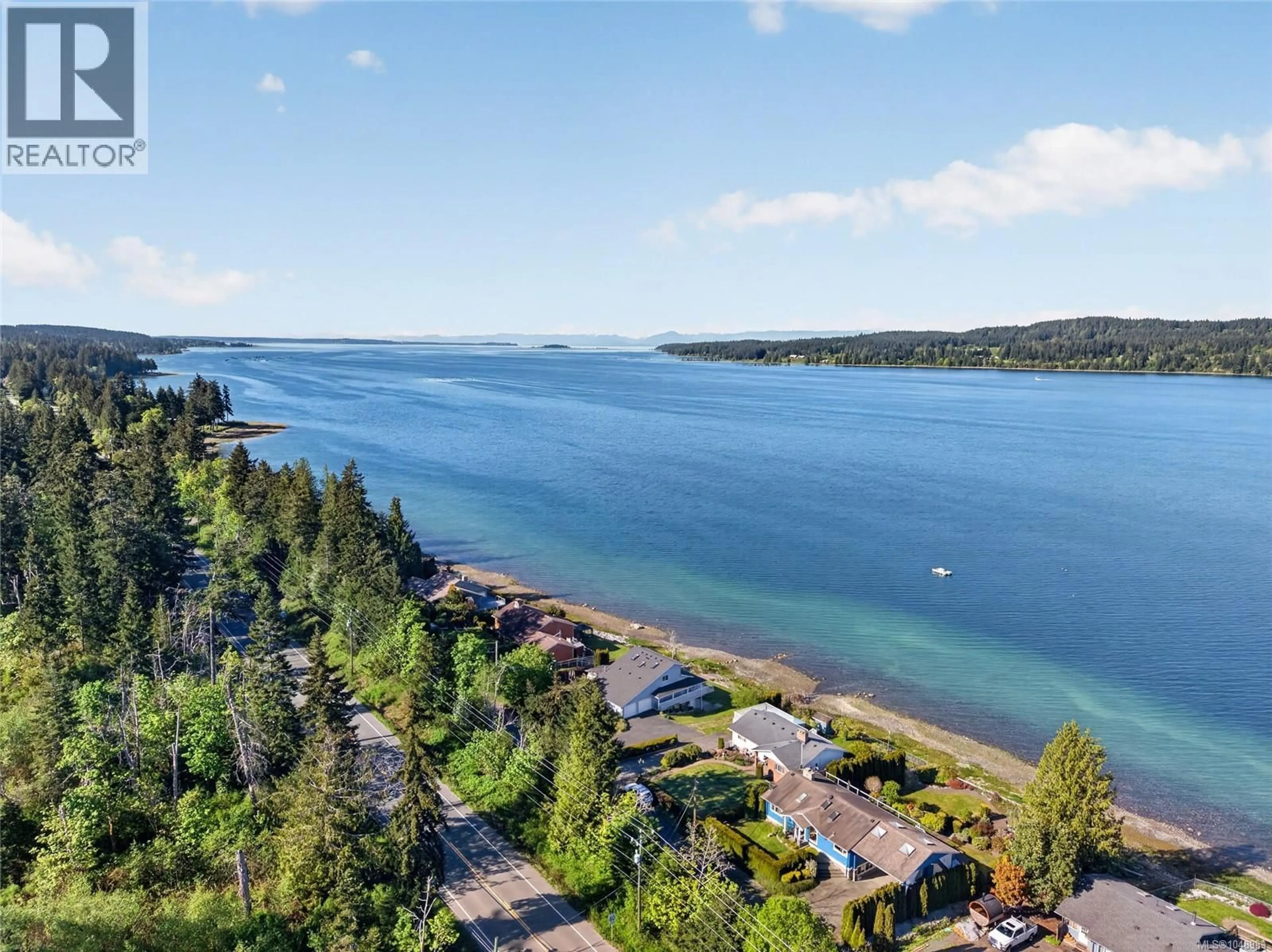 A pic from outside/outdoor area/front of a property/back of a property/a pic from drone, water/lake/river/ocean view for 6768 BUCKLEY BAY FRONTAGE ROAD WEST, Fanny Bay British Columbia V0R1W0