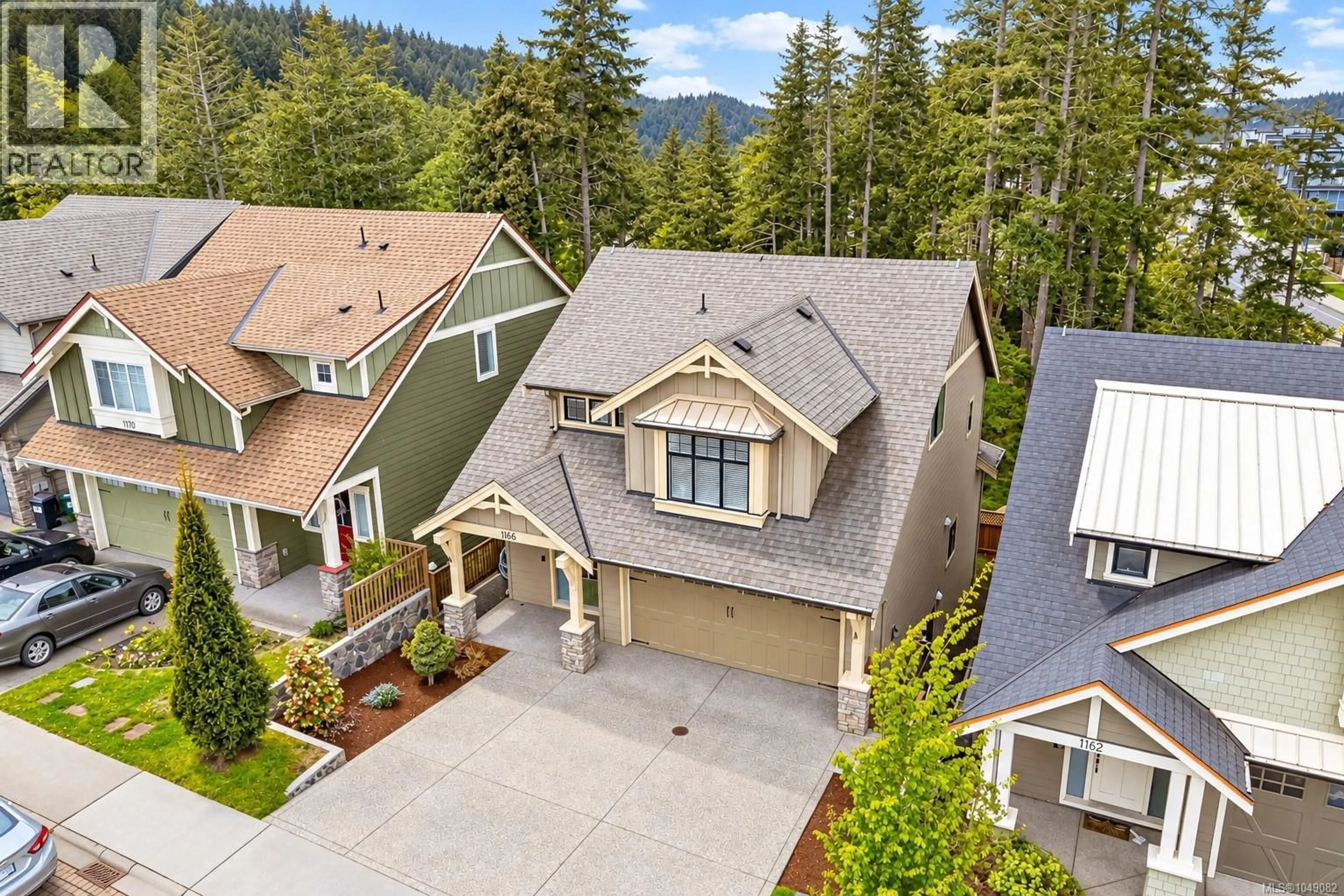 A pic from outside/outdoor area/front of a property/back of a property/a pic from drone, mountain view for 1166 BOMBARDIER CRESCENT, Langford British Columbia V9B0R2
