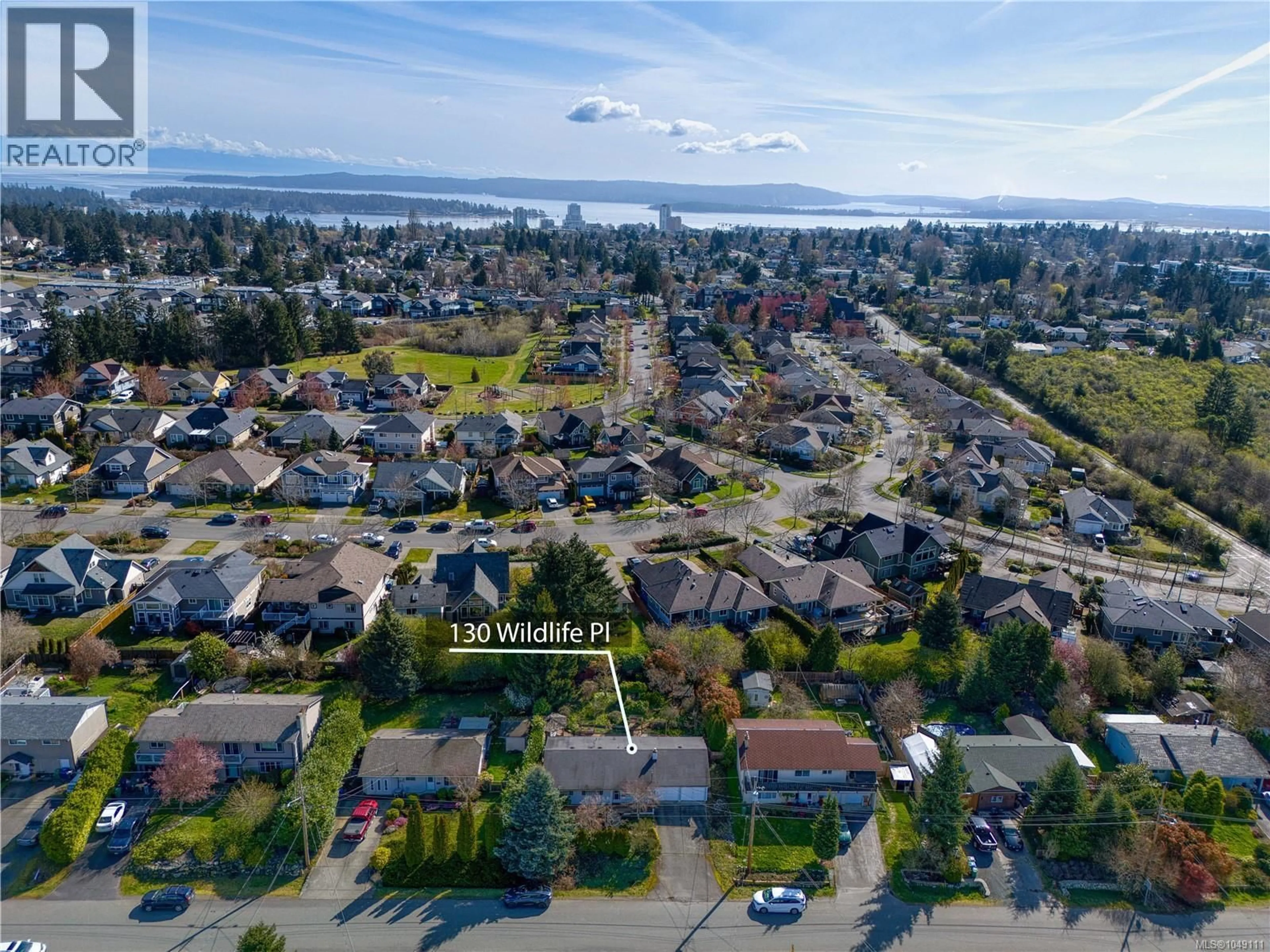 A pic from outside/outdoor area/front of a property/back of a property/a pic from drone, water/lake/river/ocean view for 130 WILDLIFE PLACE, Nanaimo British Columbia V9R6H2