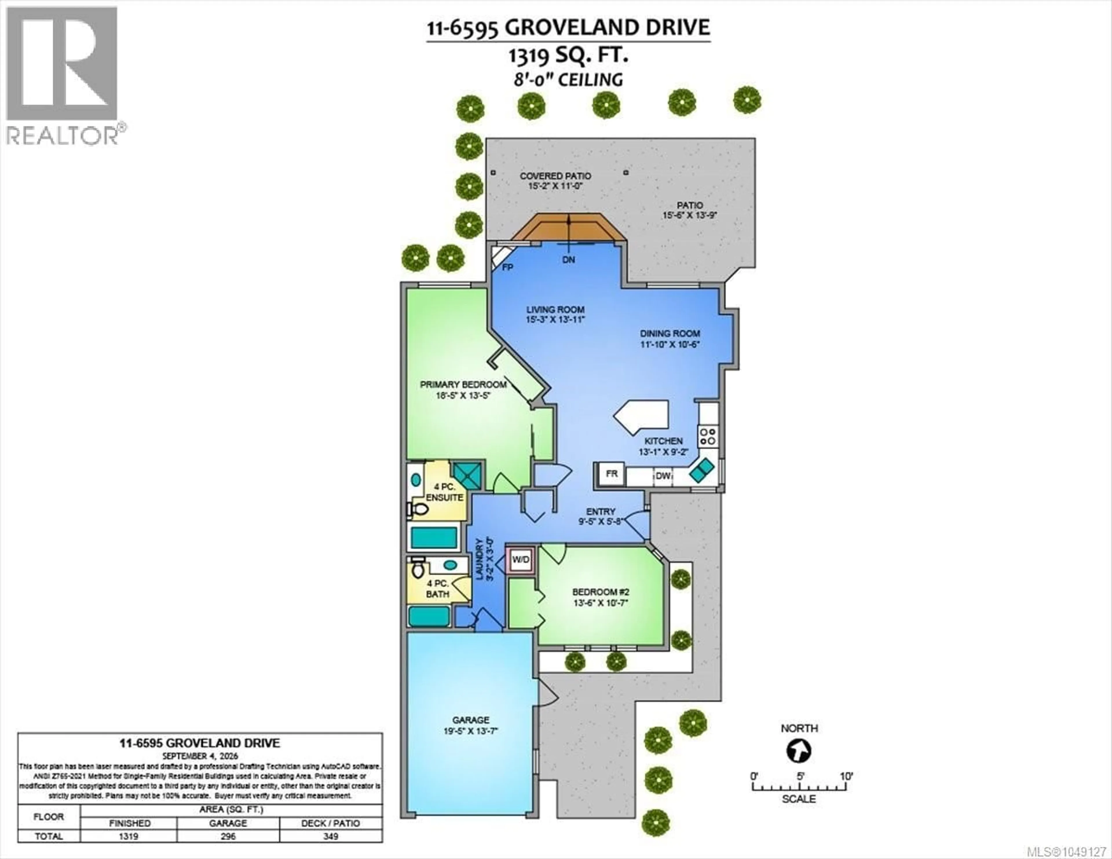 Floor plan for 11 - 6595 GROVELAND DRIVE, Nanaimo British Columbia V9V1S6
