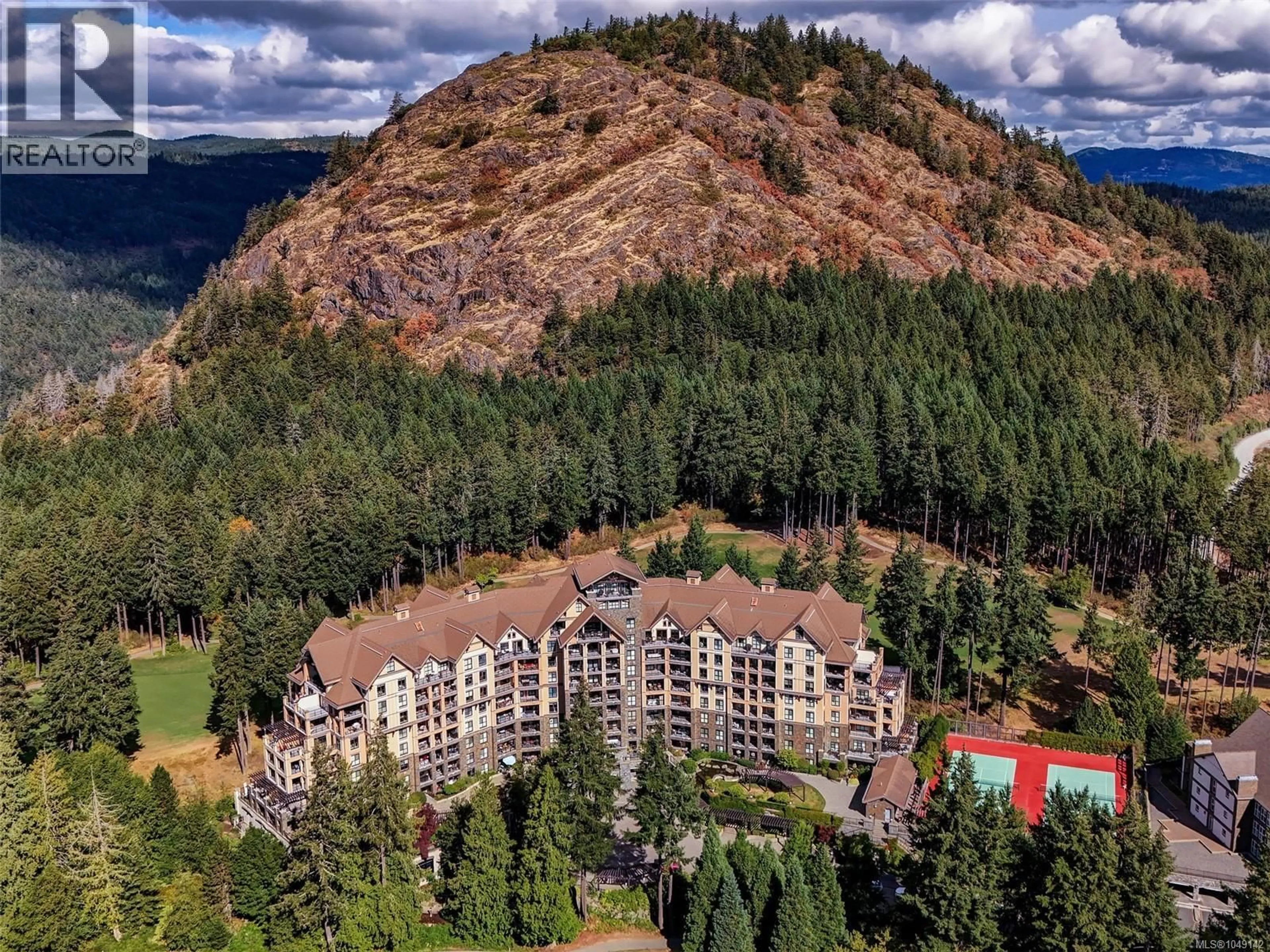 A pic from outside/outdoor area/front of a property/back of a property/a pic from drone, mountain view for 221 - 1400 LYNBURNE PLACE, Langford British Columbia V9B0A4