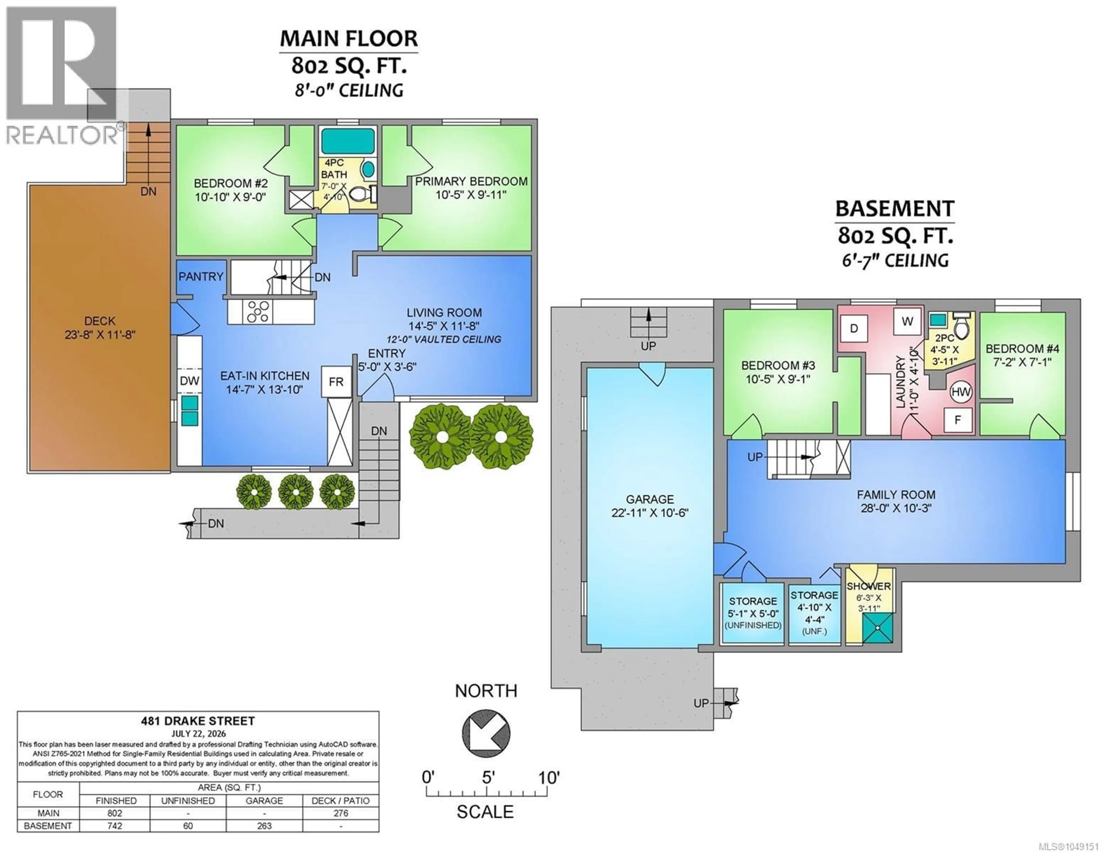 Floor plan for 481 DRAKE STREET, Nanaimo British Columbia V9S2S8