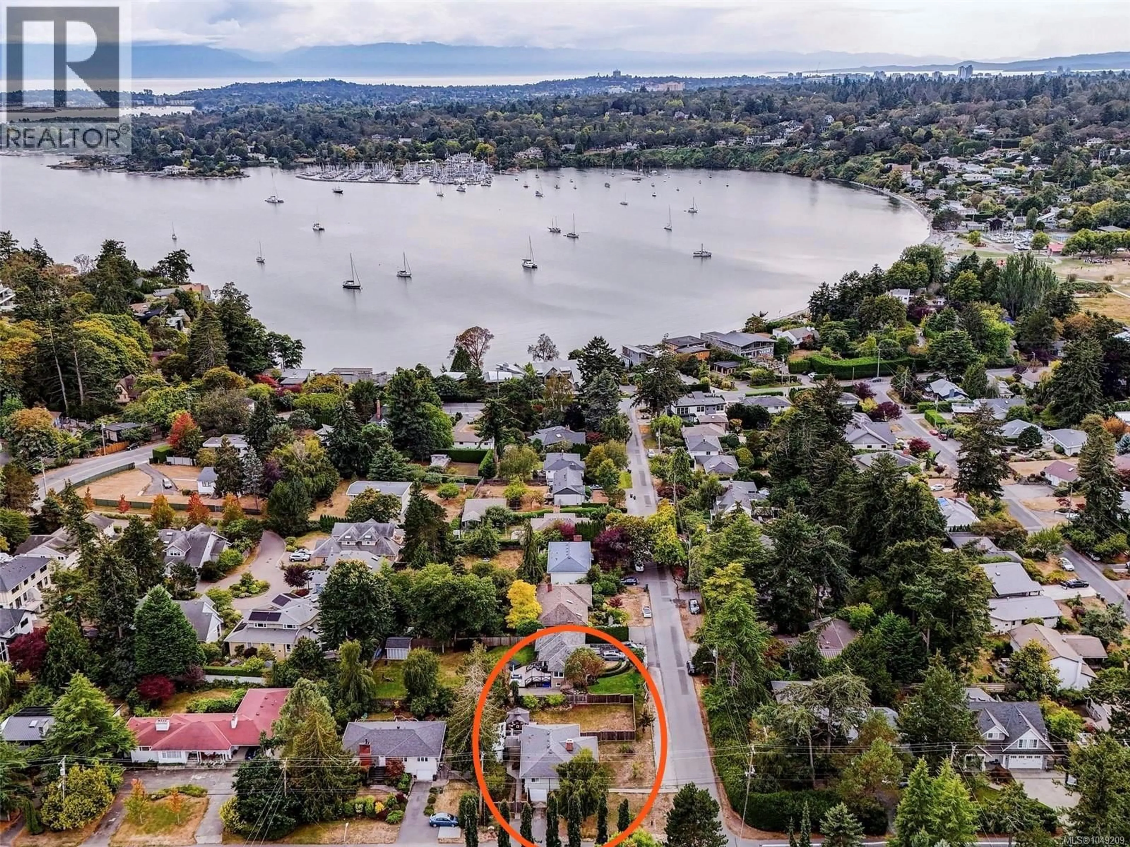 A pic from outside/outdoor area/front of a property/back of a property/a pic from drone, water/lake/river/ocean view for 3945 DAWE ROAD, Saanich British Columbia V8N4H5