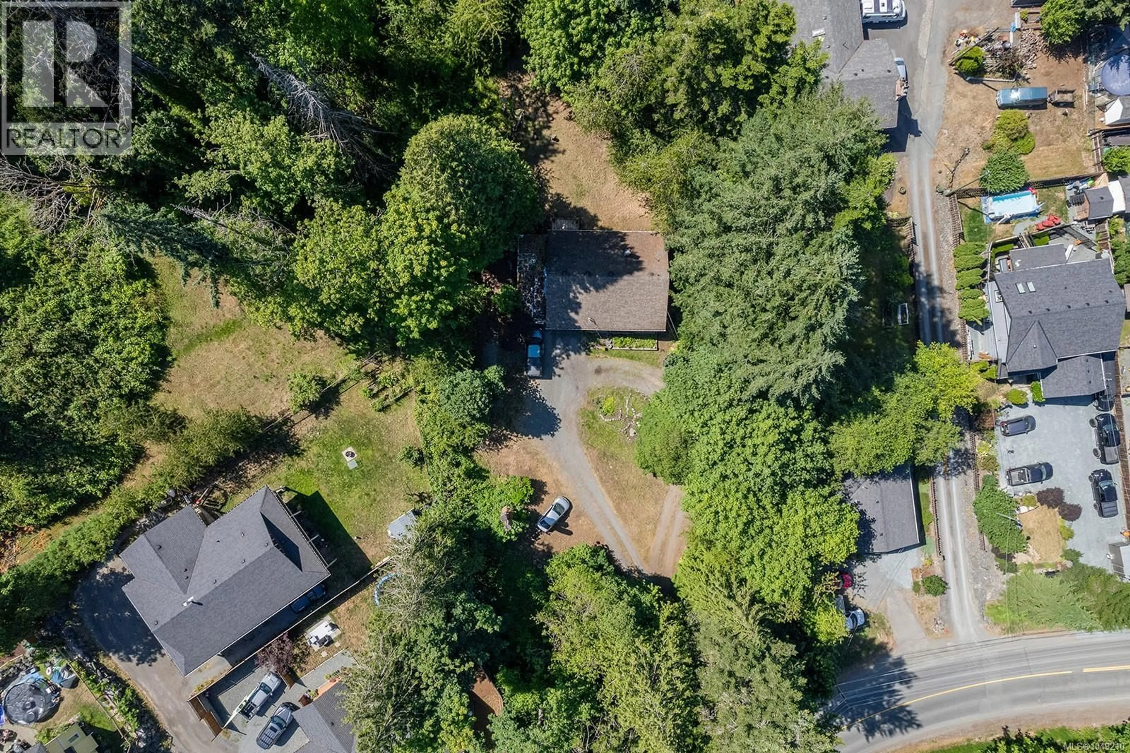 A pic from outside/outdoor area/front of a property/back of a property/a pic from drone, forest/trees view for 5280 KOKSILAH ROAD, Duncan British Columbia V9L6V3
