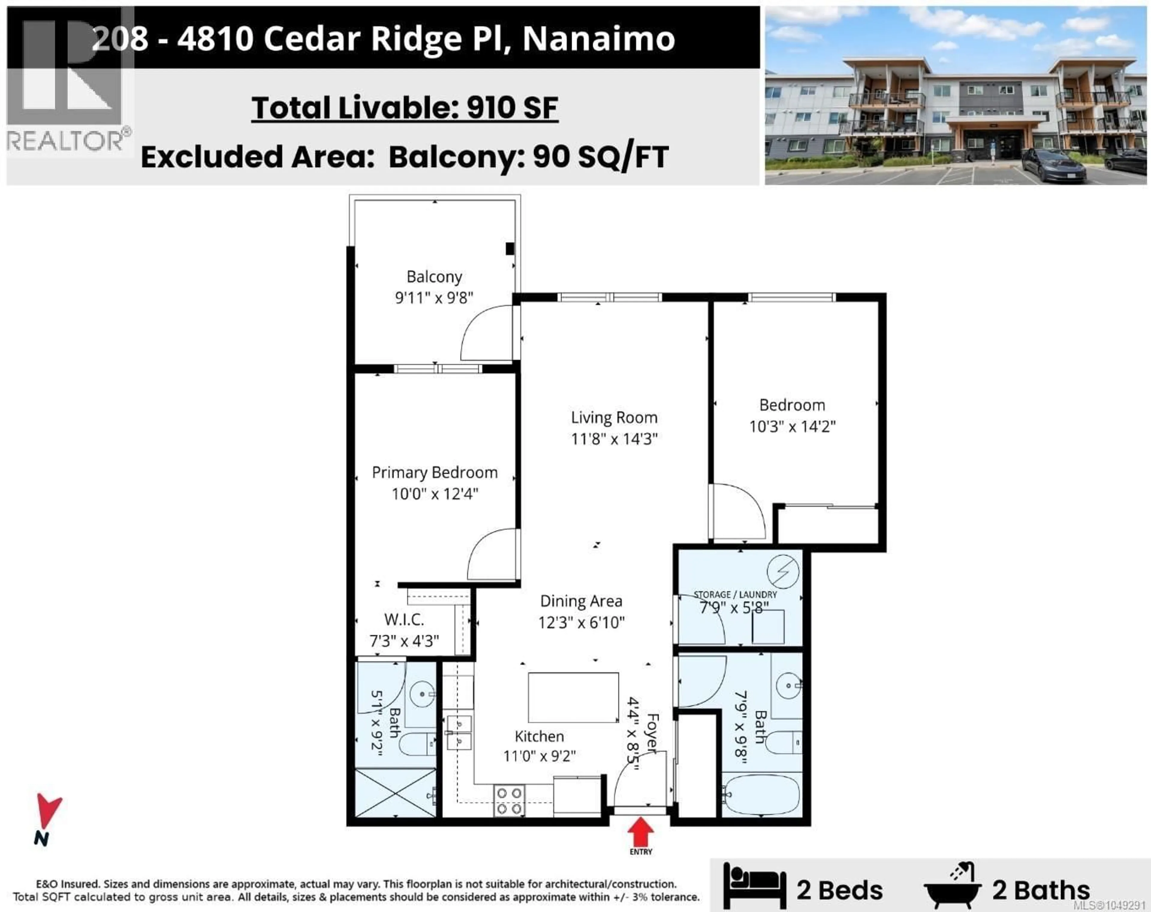 Floor plan for 208 - 4810 CEDAR RIDGE PLACE, Nanaimo British Columbia V9T0M7