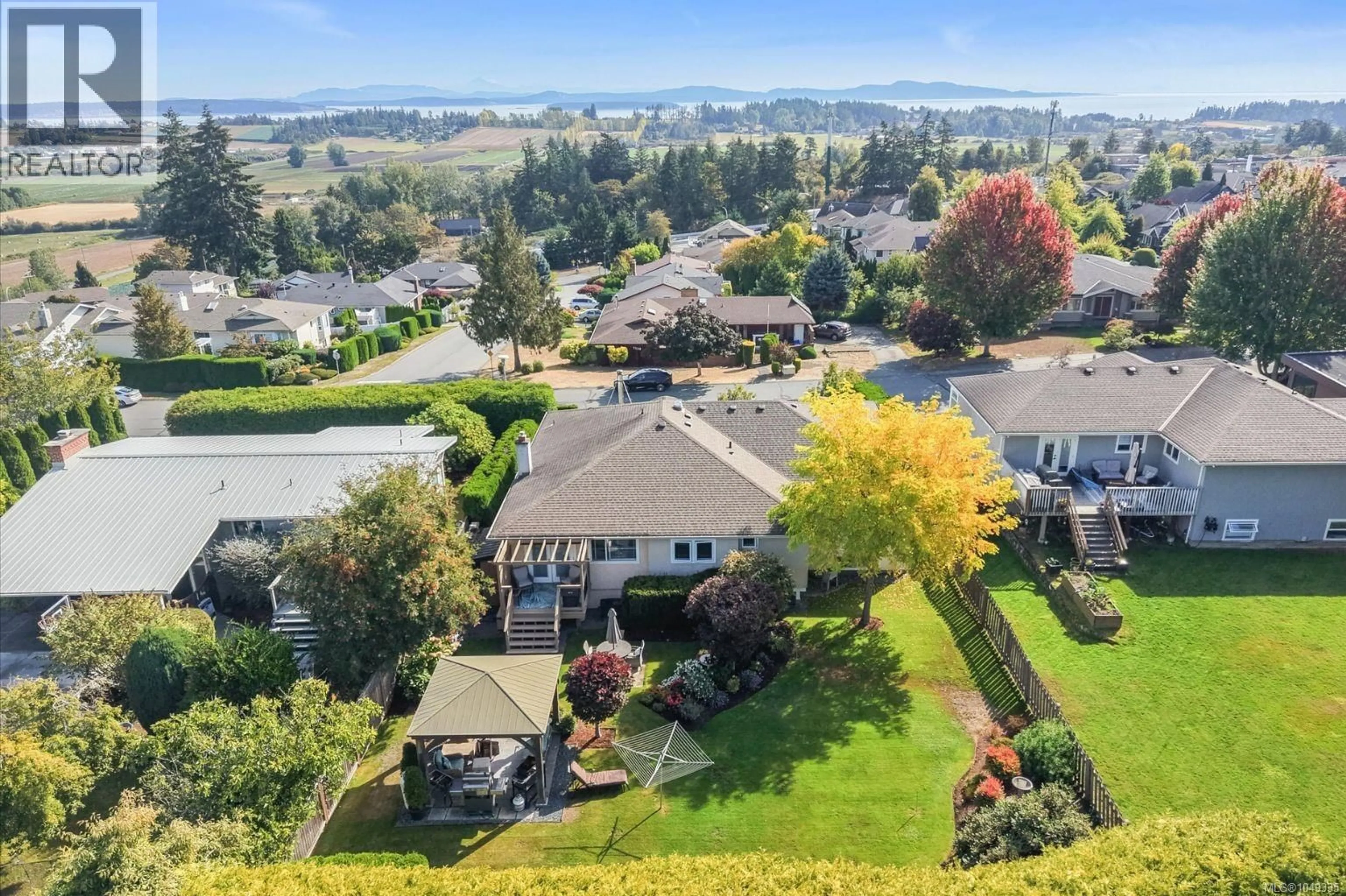 A pic from outside/outdoor area/front of a property/back of a property/a pic from drone, water/lake/river/ocean view for 6508 BELLA VISTA DRIVE, Central Saanich British Columbia V8Z6X1