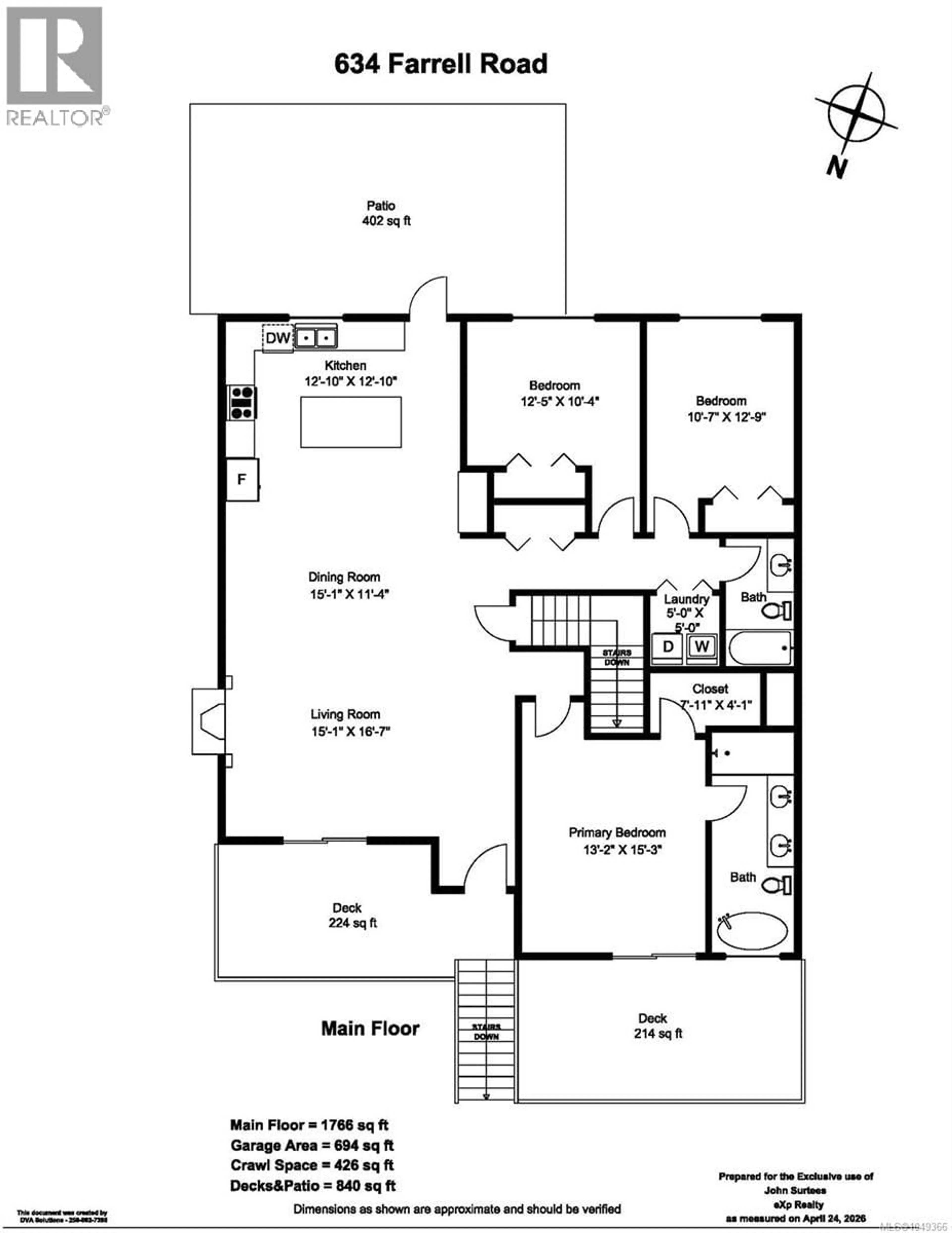 Floor plan for 634 FARRELL ROAD, Ladysmith British Columbia V9G2C6