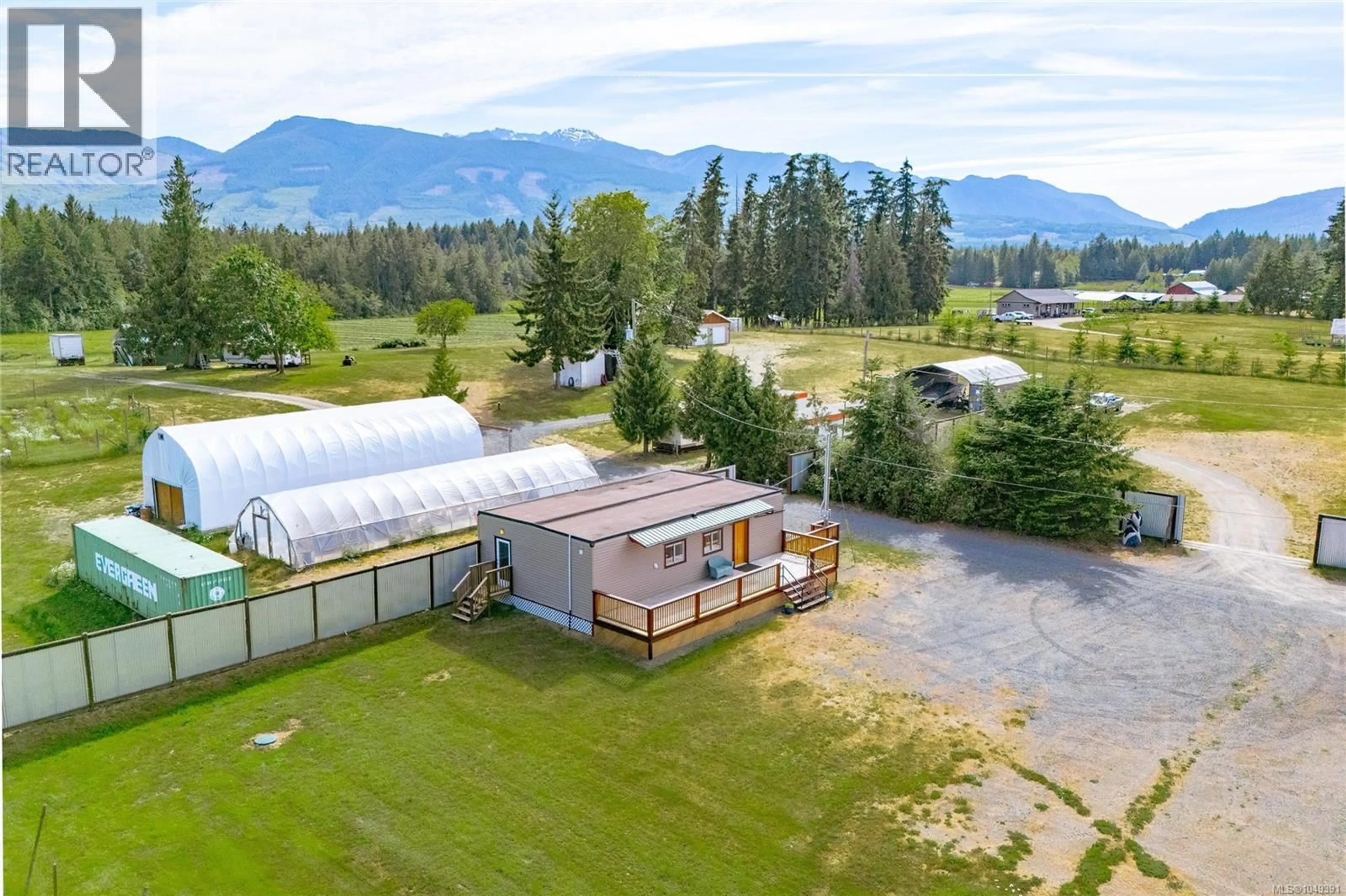 A pic from outside/outdoor area/front of a property/back of a property/a pic from drone, mountain view for 3044 ALBERNI HIGHWAY, Hilliers British Columbia V9K1X3