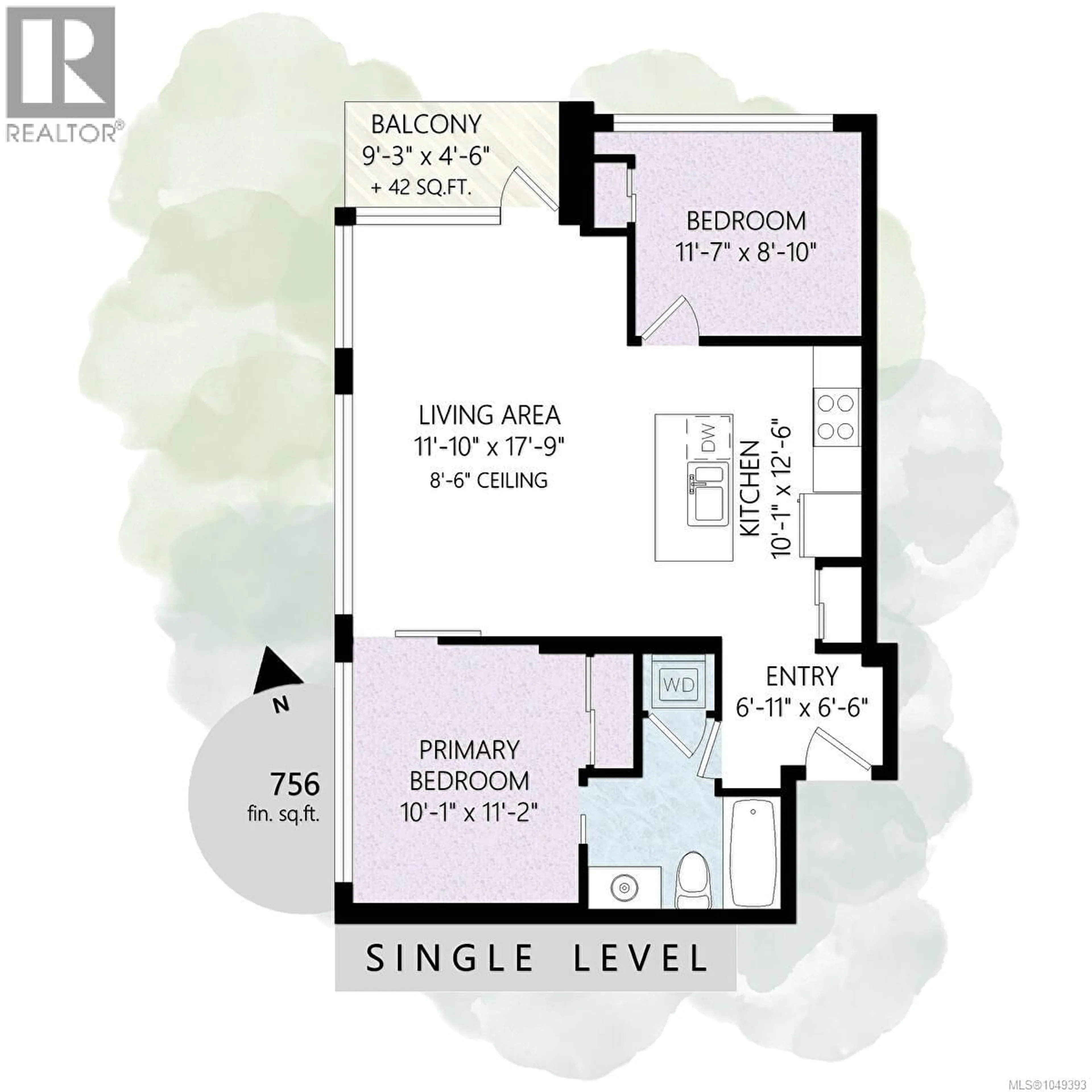 Floor plan for 1204 - 760 JOHNSON STREET, Victoria British Columbia V8W0A4