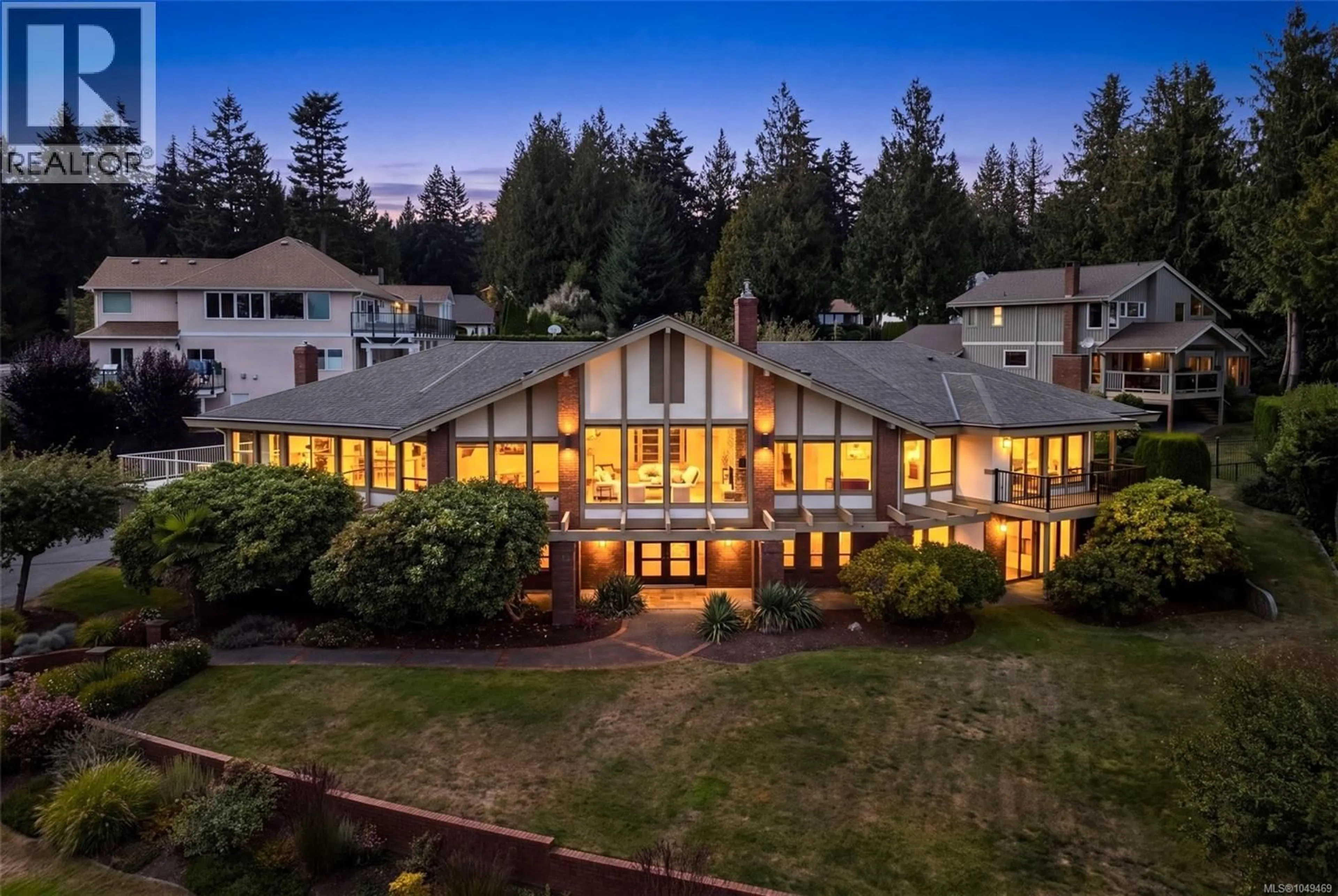 A pic from outside/outdoor area/front of a property/back of a property/a pic from drone, mountain view for 8798 FOREST PARK DRIVE, North Saanich British Columbia V8L5A8