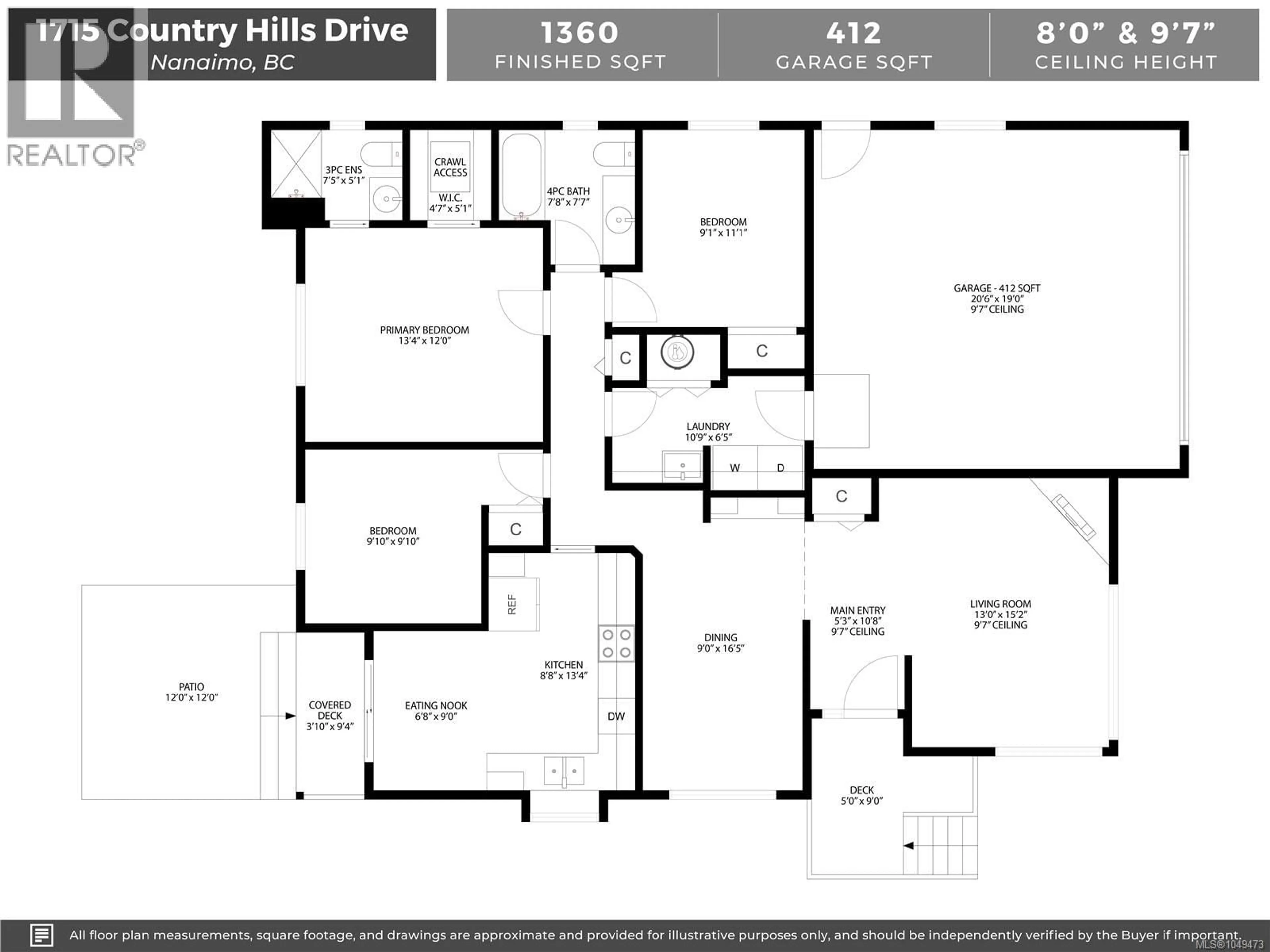Floor plan for 1715 COUNTRY HILLS DRIVE, Nanaimo British Columbia V9X1X5