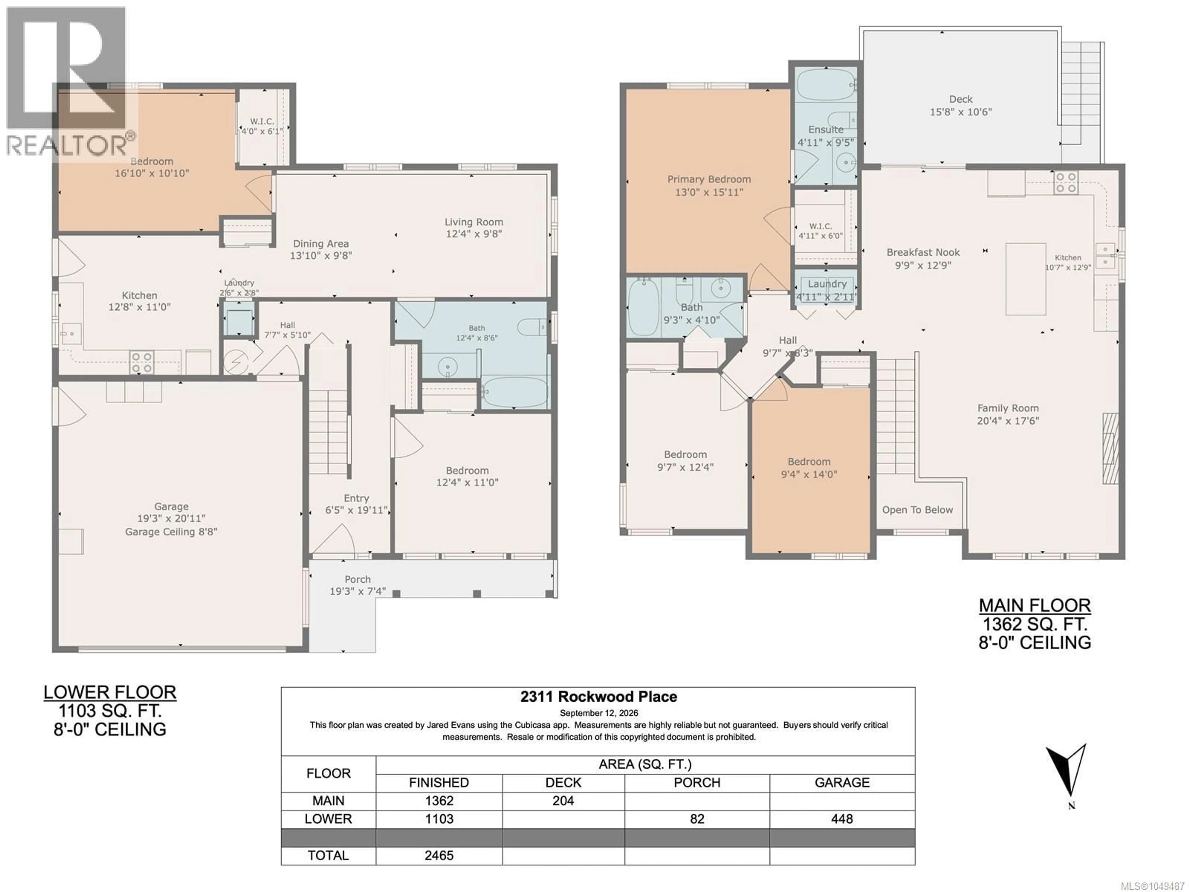 Floor plan for 2311 ROCKWOOD PLACE, Nanaimo British Columbia V9R7B3
