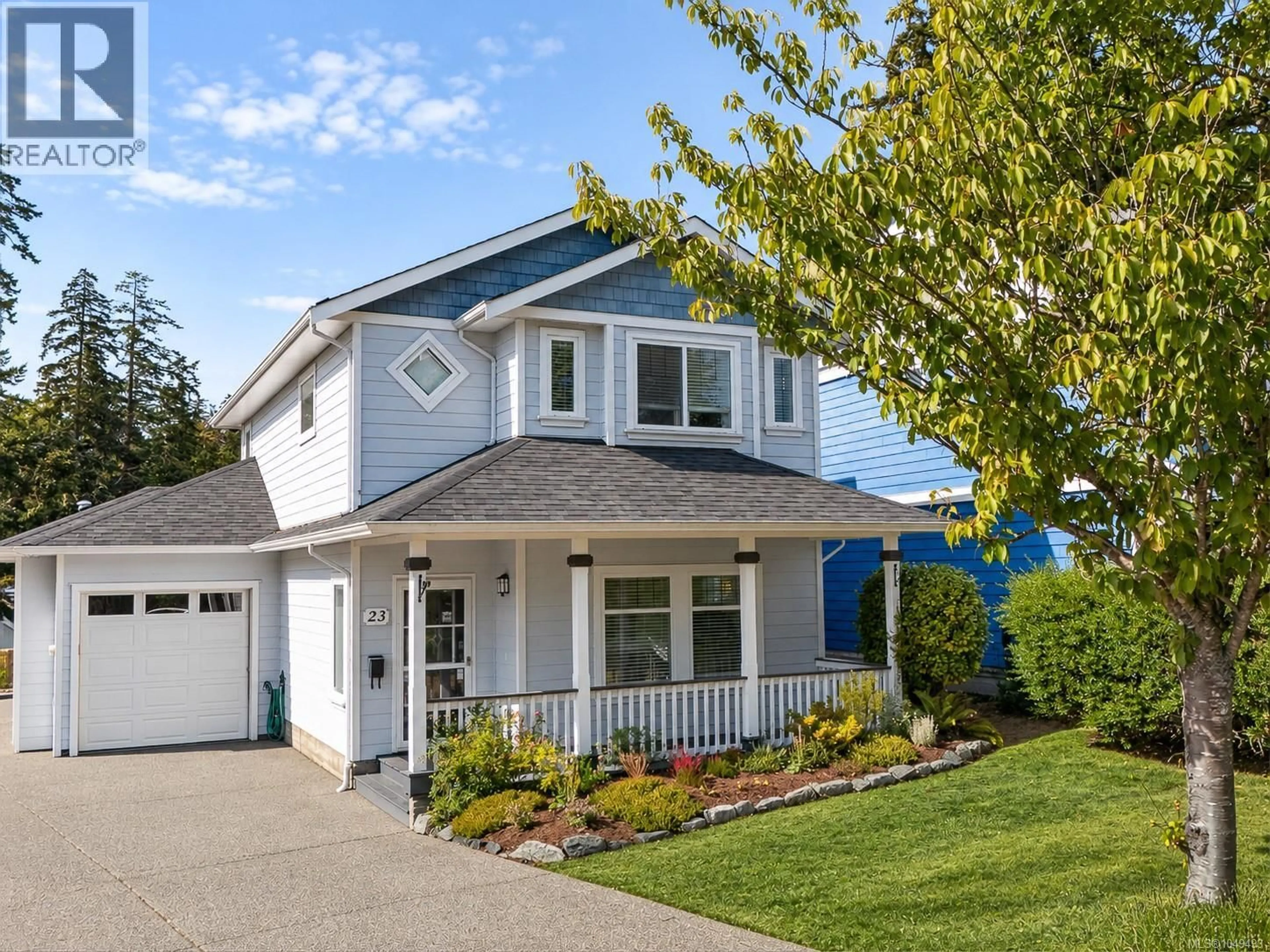 Home with vinyl exterior material, street for 23 NEWSTEAD CRESCENT, View Royal British Columbia V9B6L4