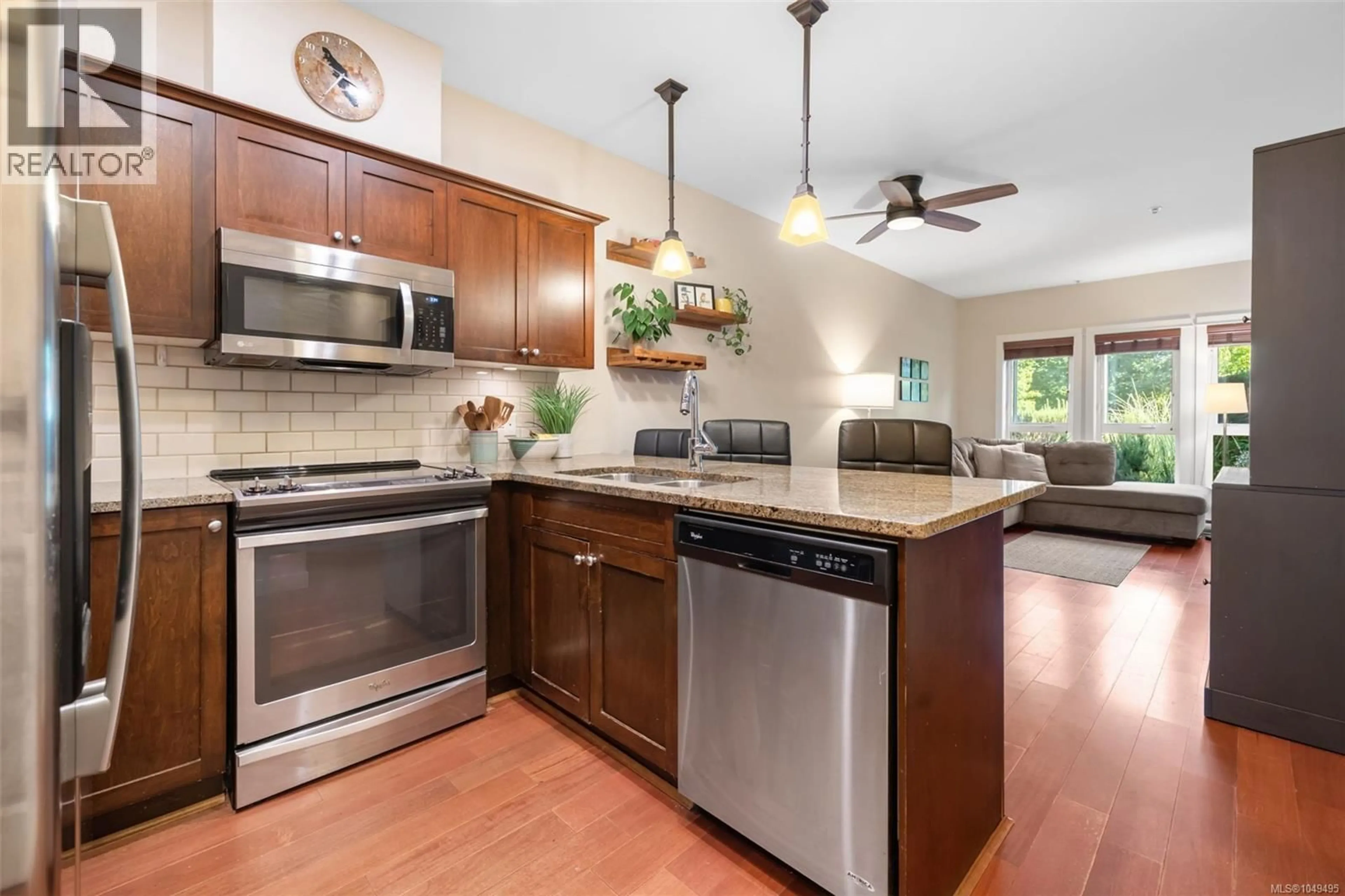 Open concept kitchen, ceramic/tile floor for 105 - 101 NURSERY HILL DRIVE, View Royal British Columbia V9B0H5