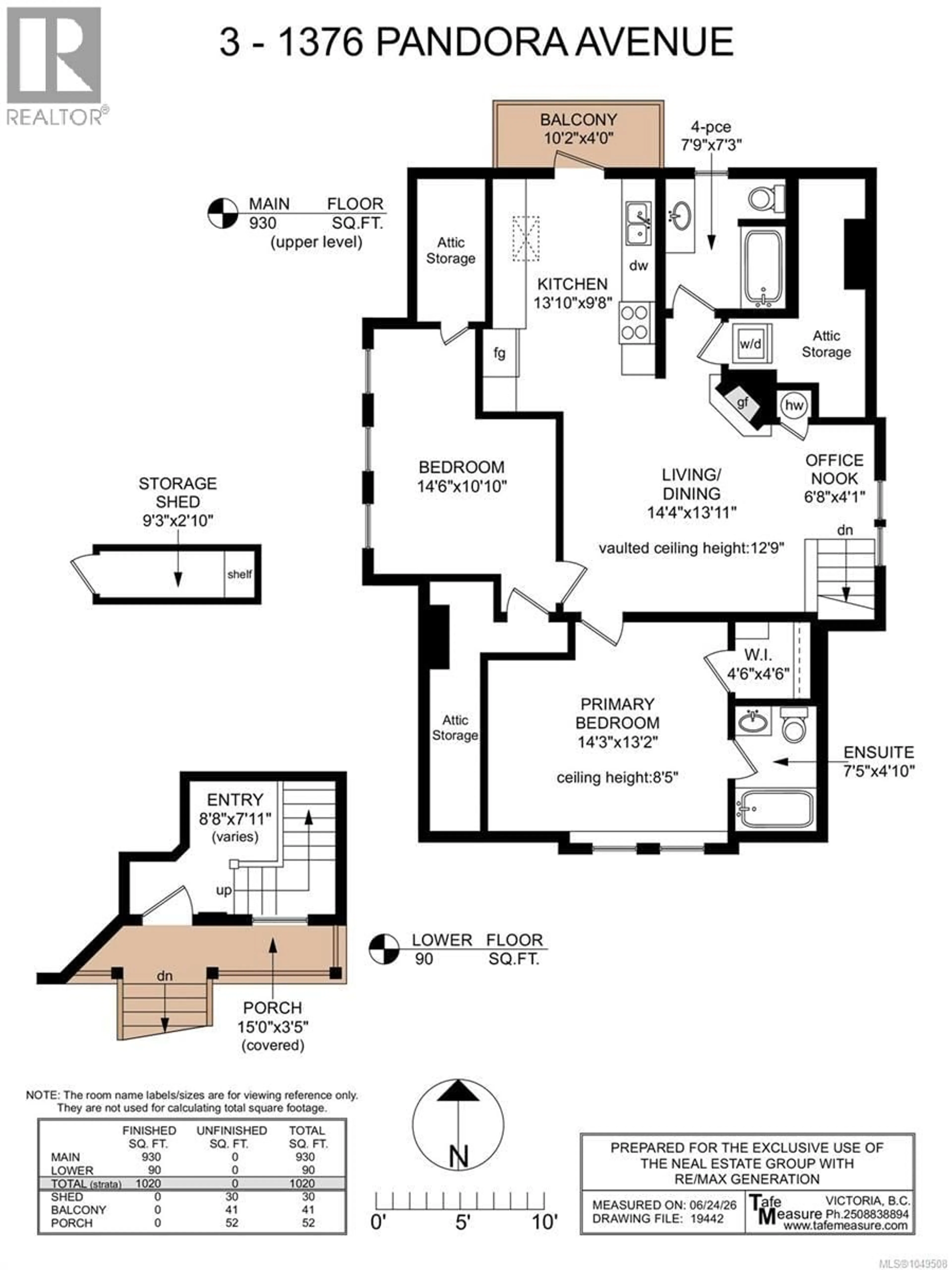 Floor plan for 3 - 1376 PANDORA AVENUE, Victoria British Columbia V8R1A3