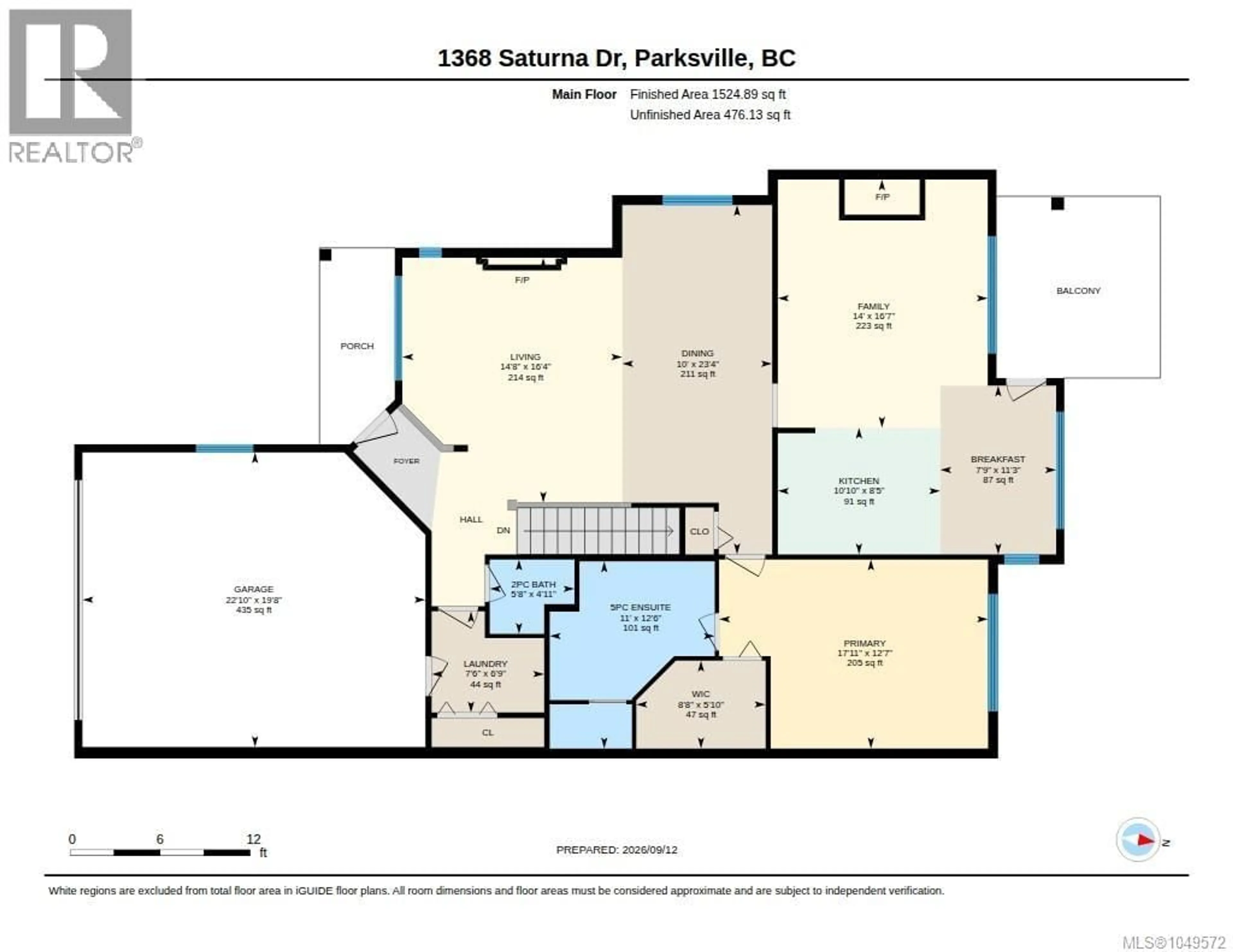 Floor plan for 1359 SATURNA DRIVE, Parksville British Columbia V9P2X9