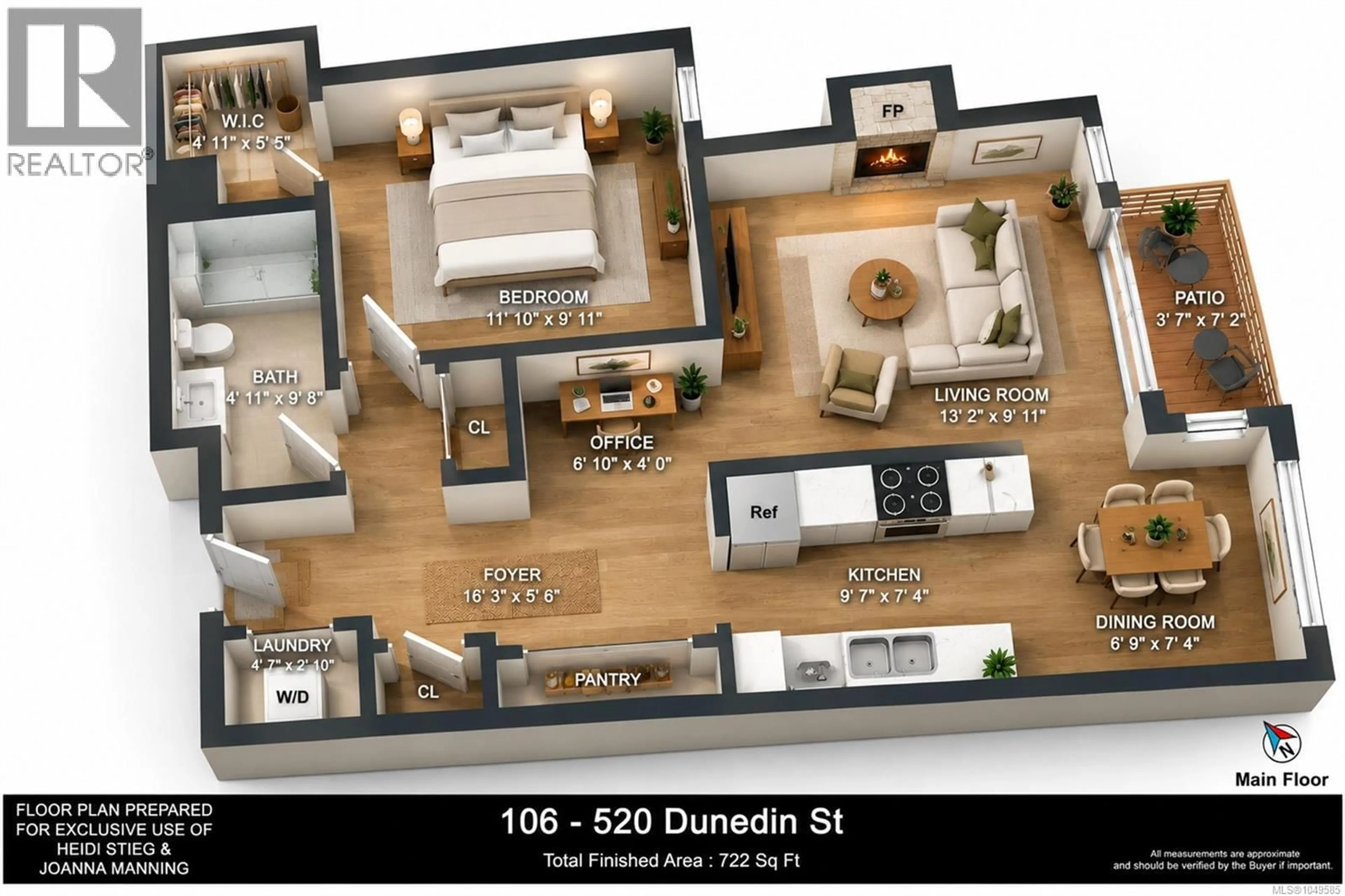 Floor plan for 106 - 520 DUNEDIN STREET, Victoria British Columbia V8T2L6