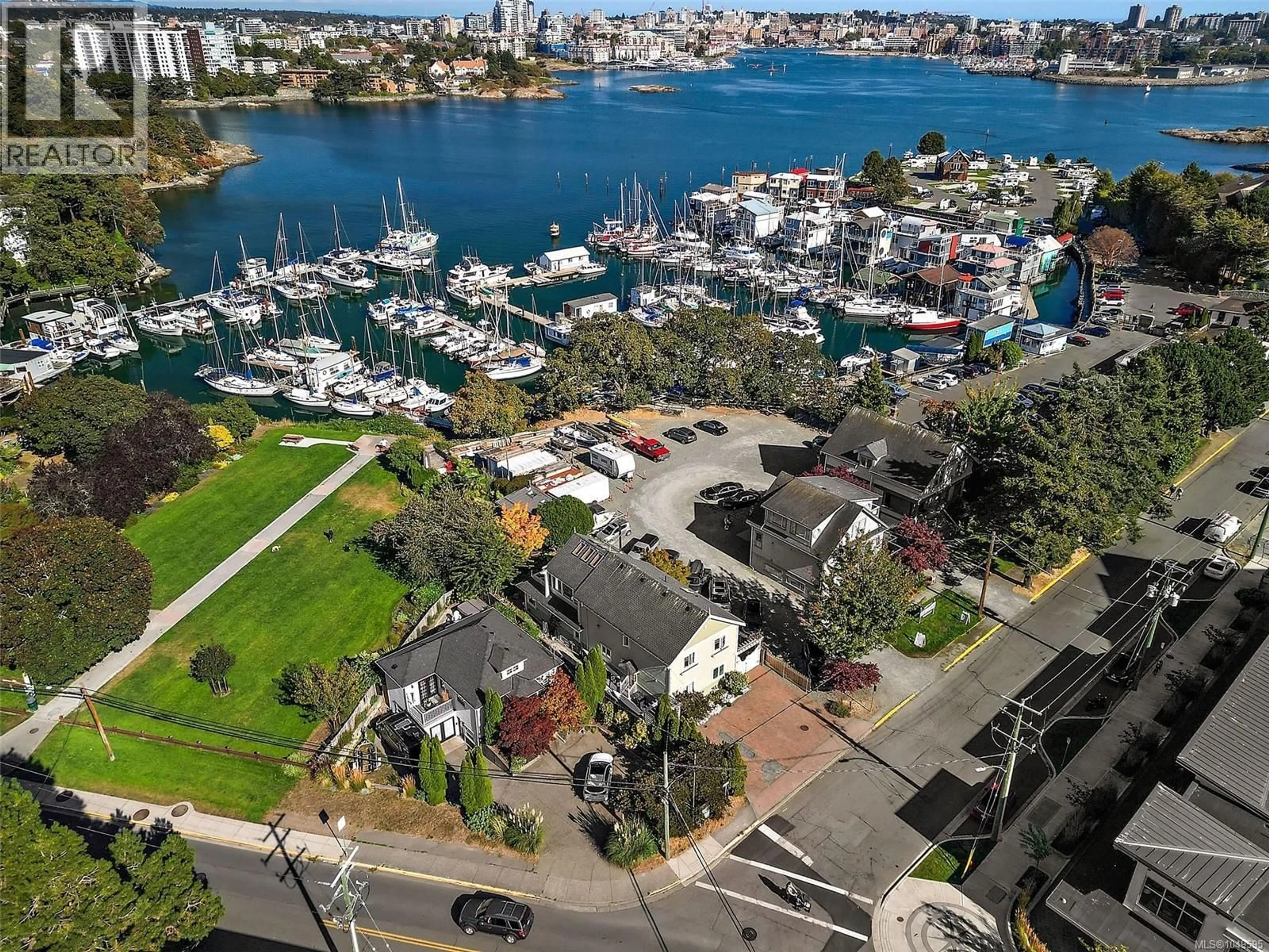 A pic from outside/outdoor area/front of a property/back of a property/a pic from drone, water/lake/river/ocean view for 485 HEAD STREET SOUTHWEST, Esquimalt British Columbia V9A5S1