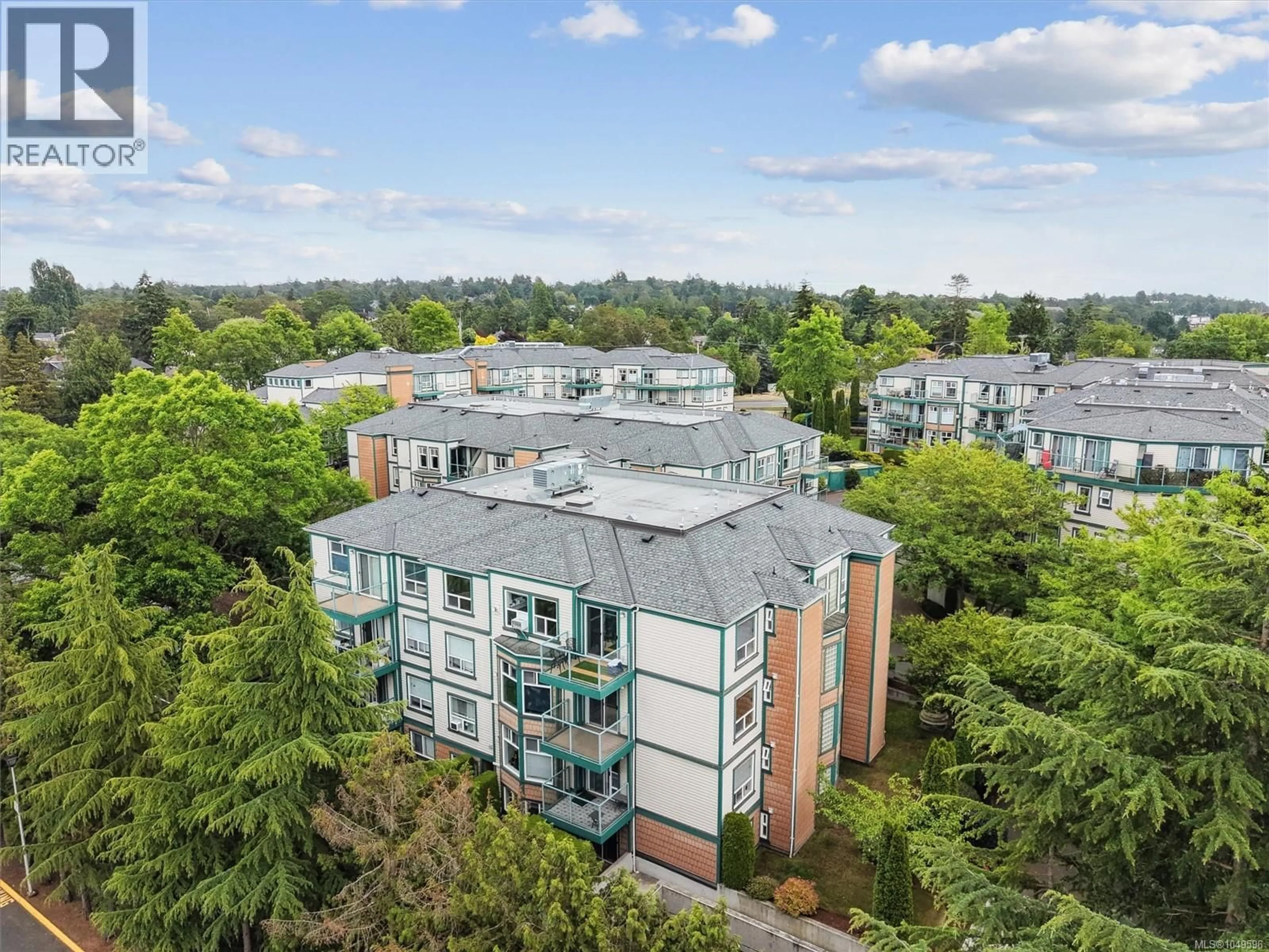 A pic from outside/outdoor area/front of a property/back of a property/a pic from drone, city buildings view from balcony for 112 - 894 VERNON AVENUE, Saanich British Columbia V8X2W6