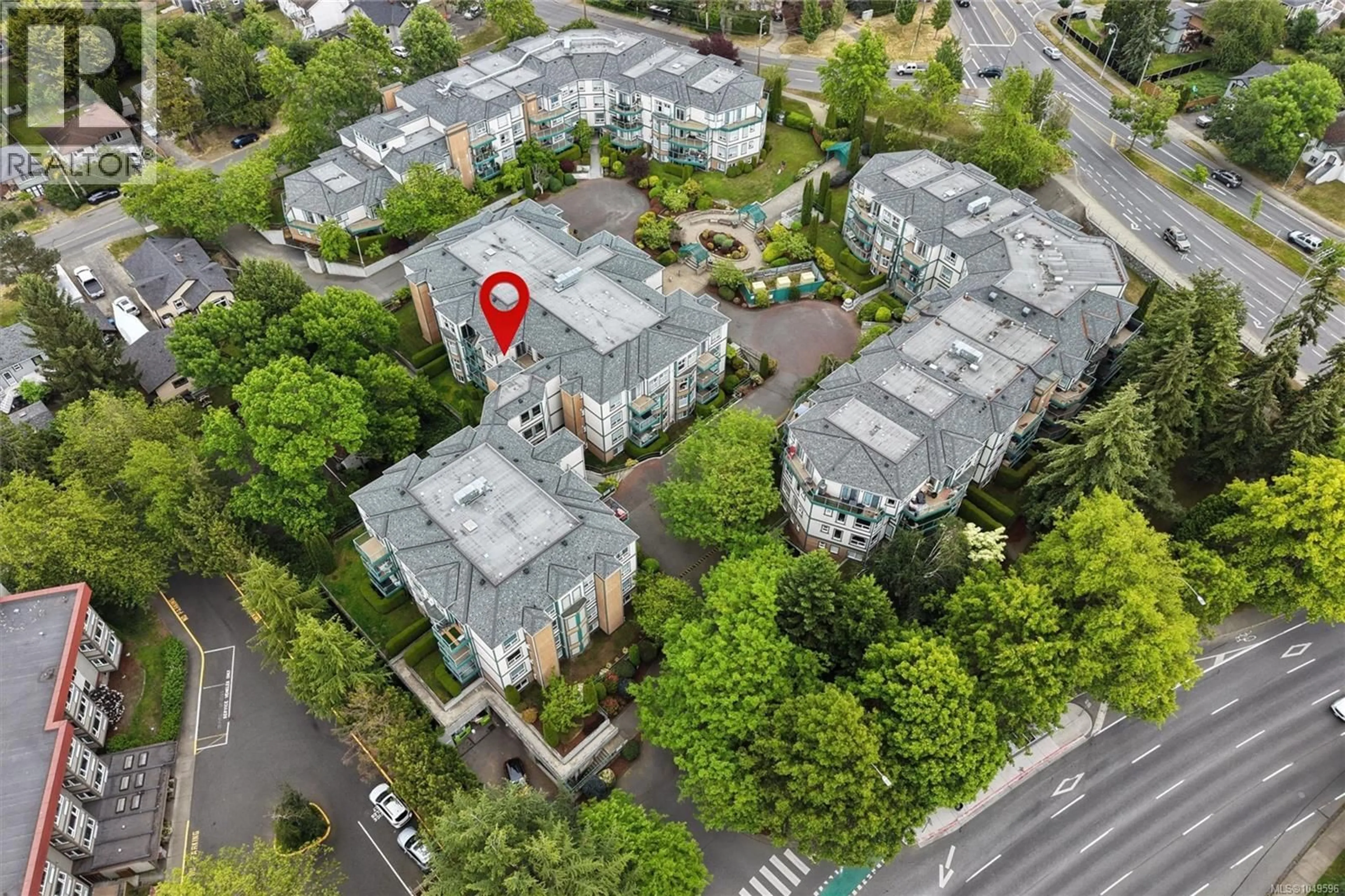 A pic from outside/outdoor area/front of a property/back of a property/a pic from drone, city buildings view from balcony for 112 - 894 VERNON AVENUE, Saanich British Columbia V8X2W6