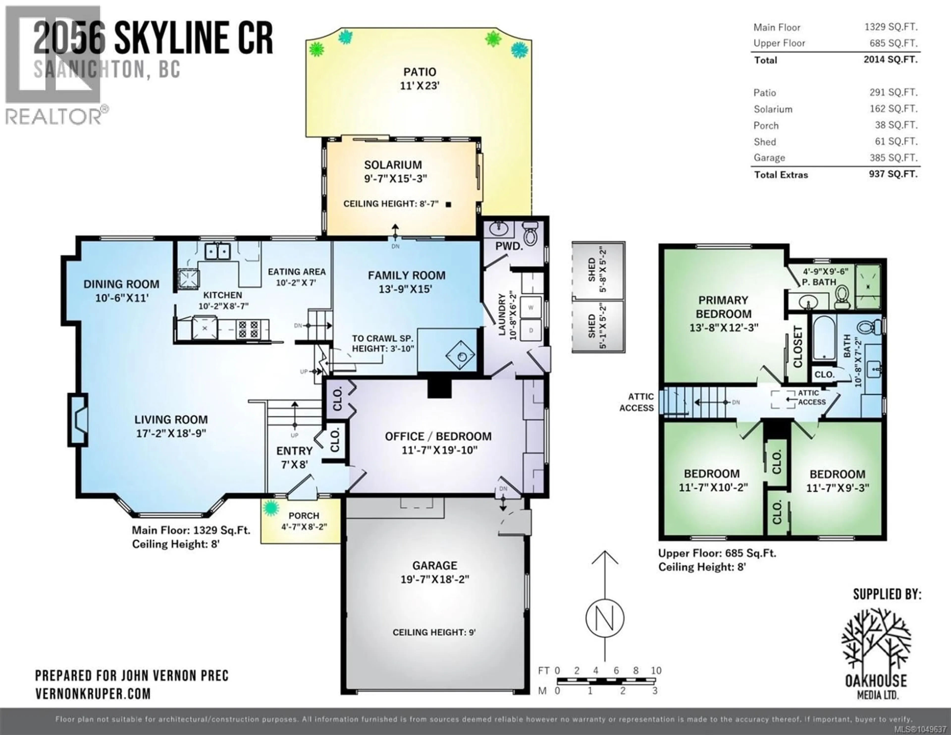 Floor plan for 2056 SKYLINE CRESCENT, Central Saanich British Columbia V8M1M6