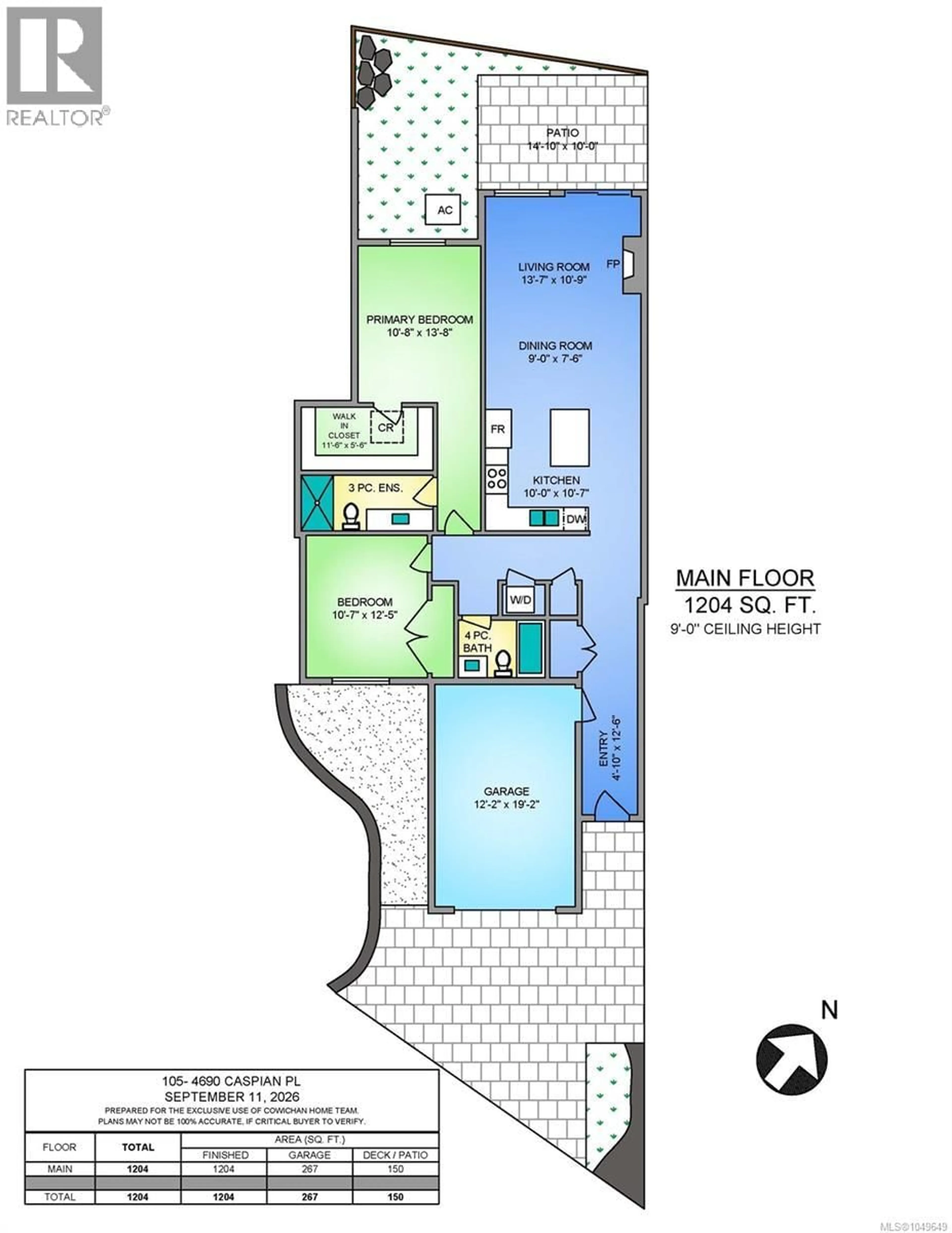 Floor plan for 105 - 4690 CASPIAN PLACE, Cowichan Bay British Columbia V0R1N1