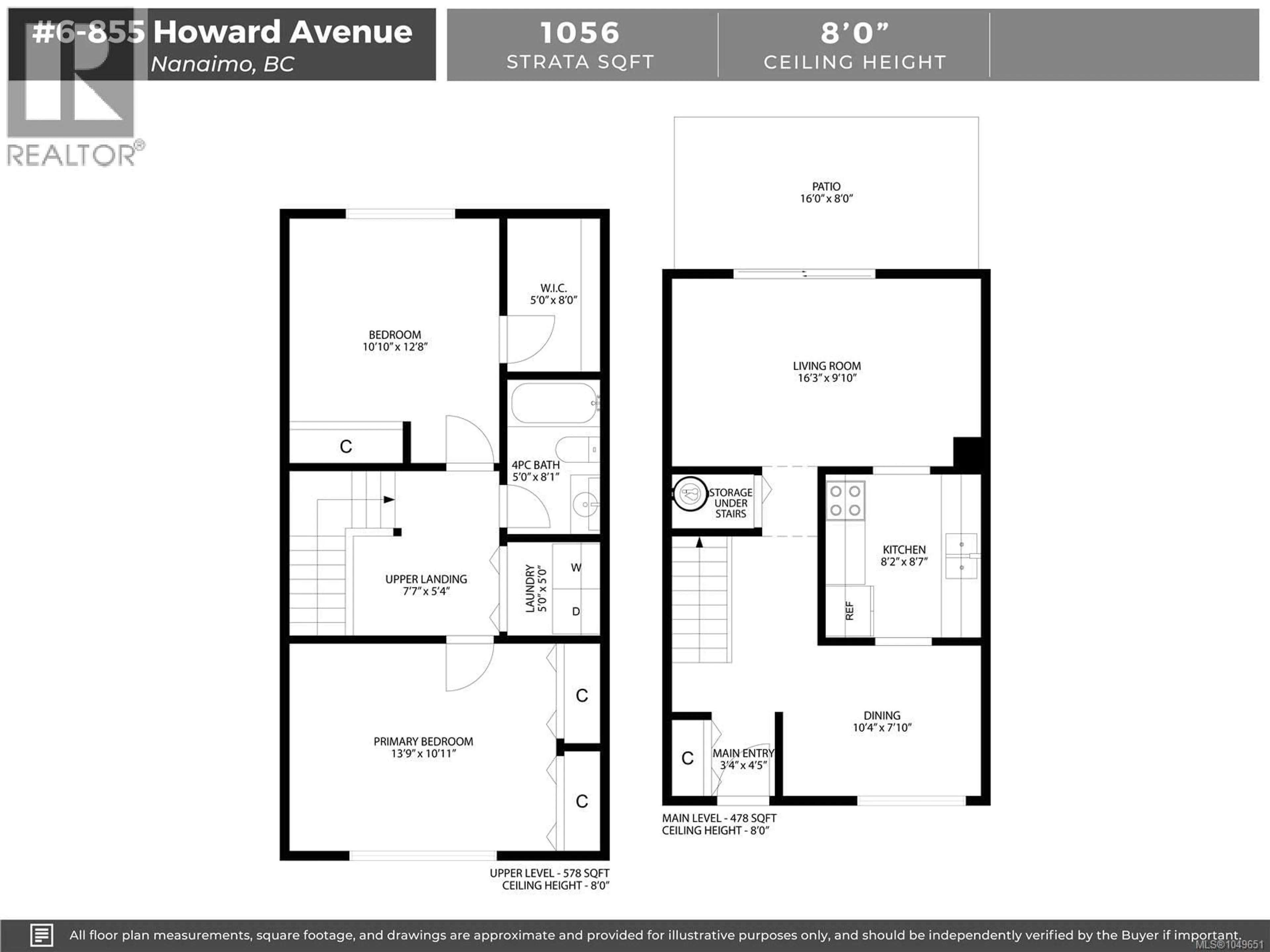 Floor plan for 6 - 855 HOWARD AVENUE, Nanaimo British Columbia V9R5V4
