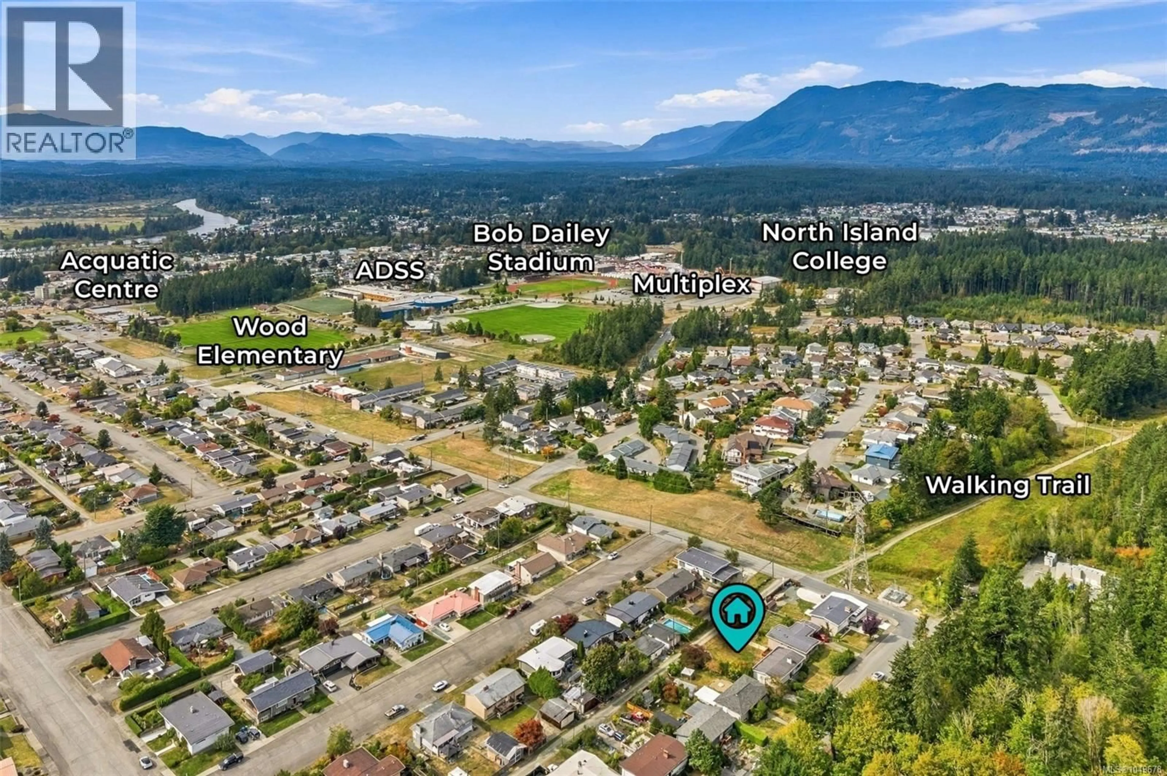 A pic from outside/outdoor area/front of a property/back of a property/a pic from drone, mountain view for 4066 21ST AVENUE, Port Alberni British Columbia V9Y5J6