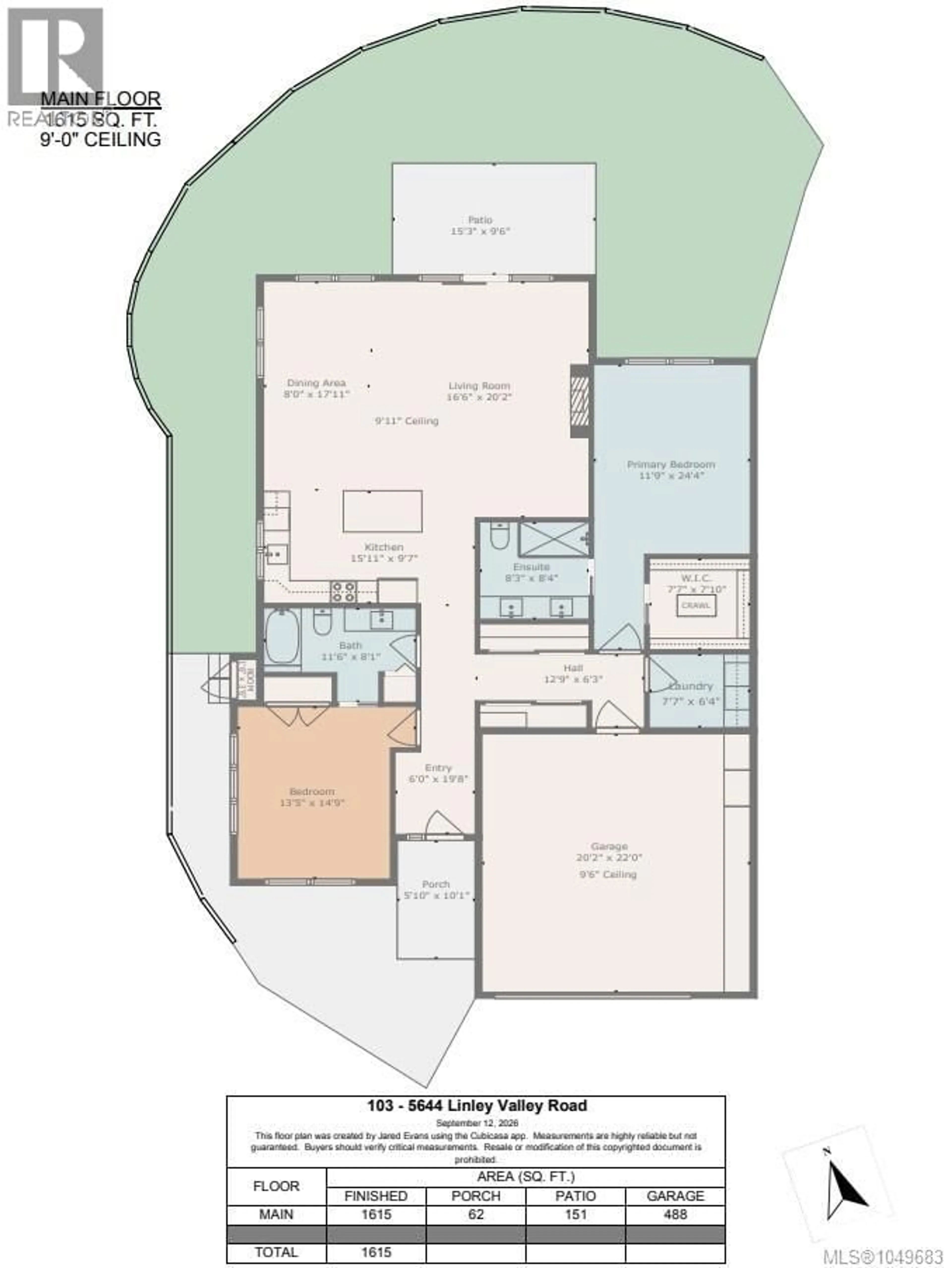 Floor plan for 103 - 5644 LINLEY VALLEY DRIVE, Nanaimo British Columbia V9T0K1