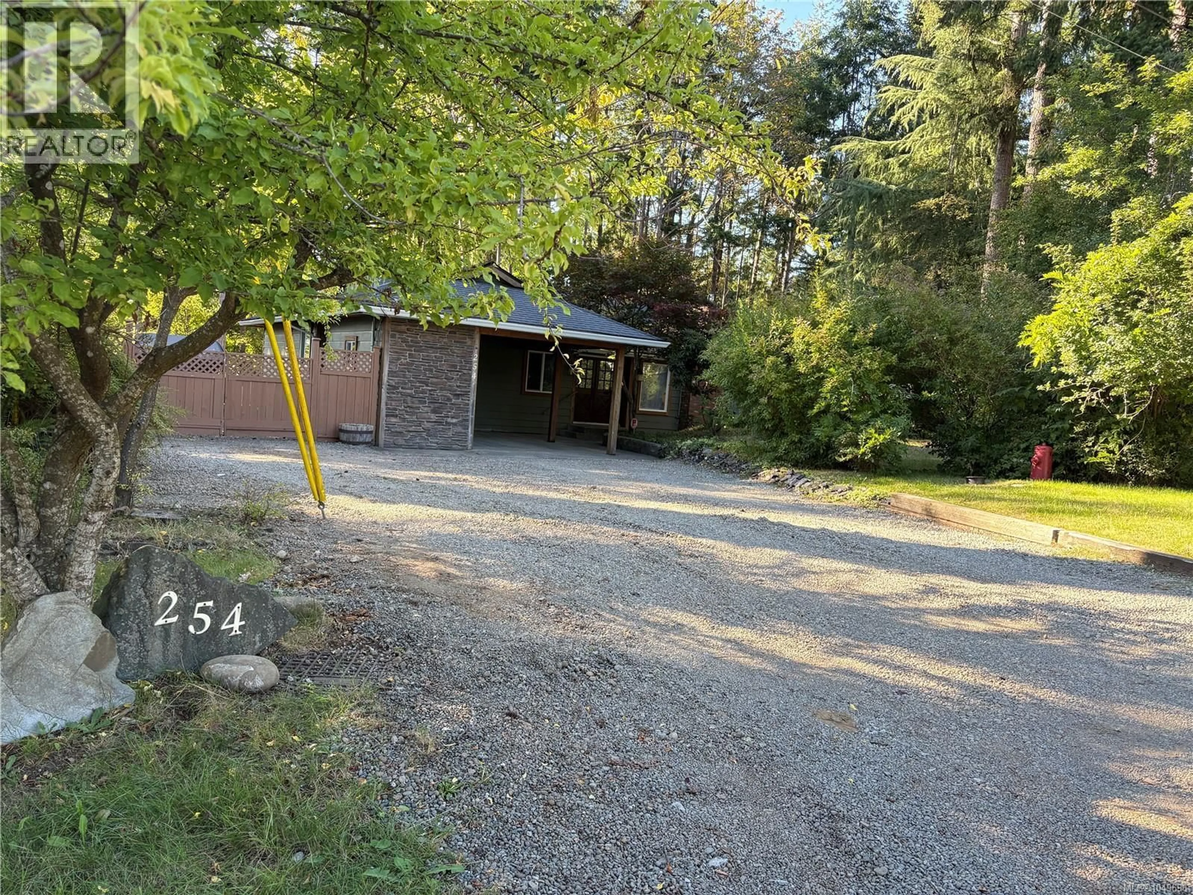 A pic from outside/outdoor area/front of a property/back of a property/a pic from drone, forest/trees view for 254 FAWN ROAD, Campbell River British Columbia V9W5L7