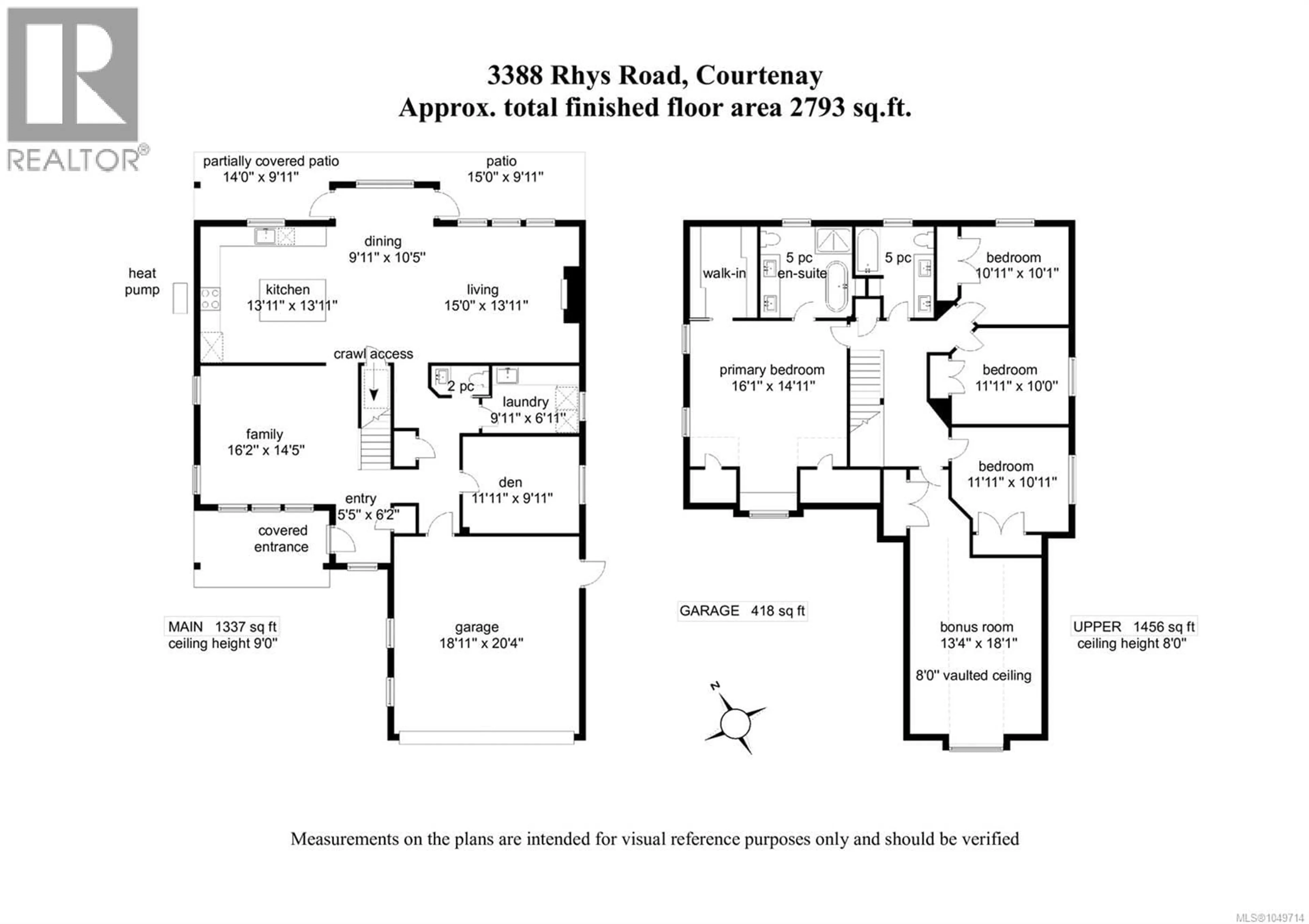 Floor plan for 3388 RHYS ROAD, Courtenay British Columbia V9N0B7