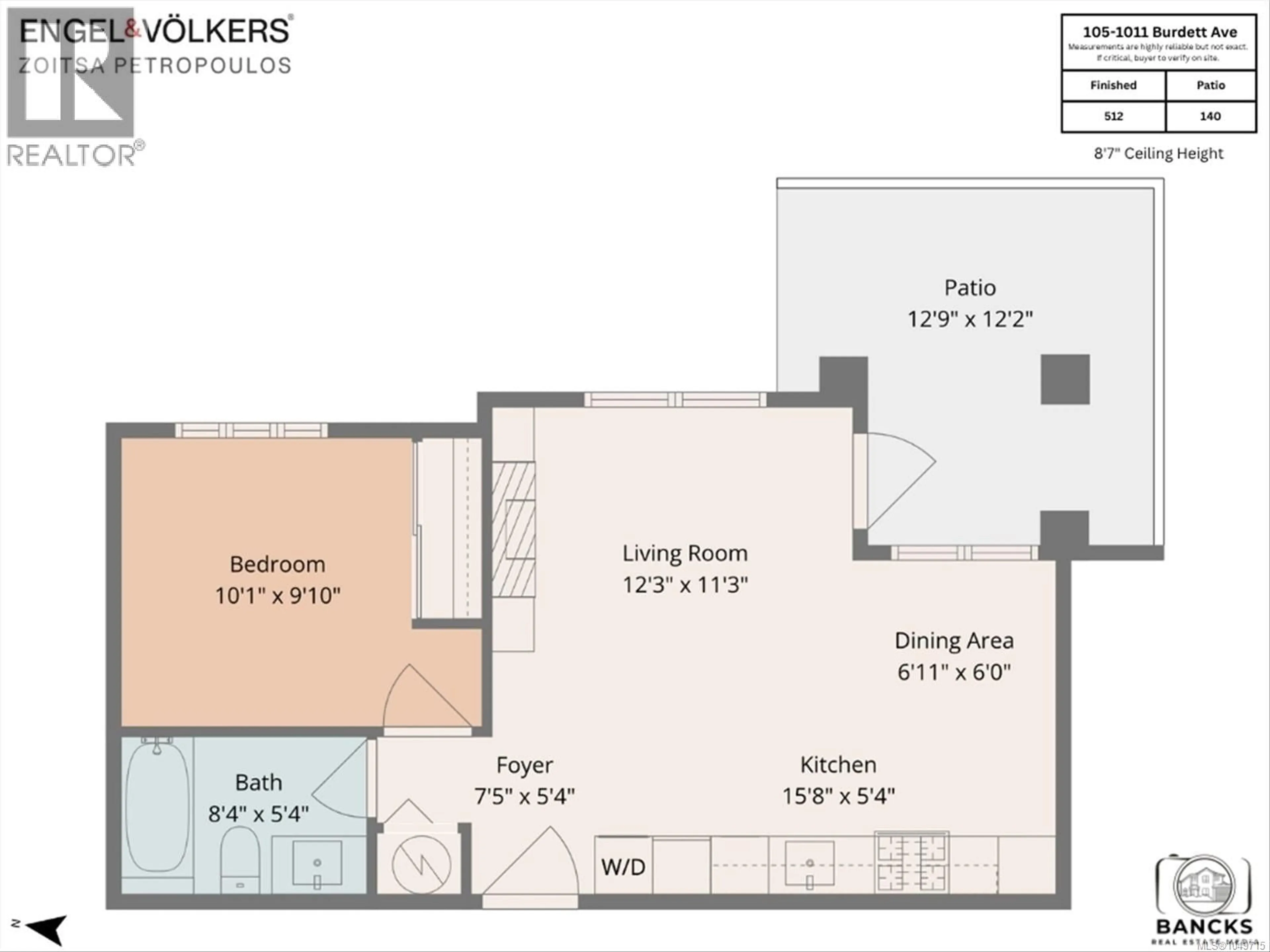 Floor plan for 105 - 1011 BURDETT AVENUE, Victoria British Columbia V8V3G9