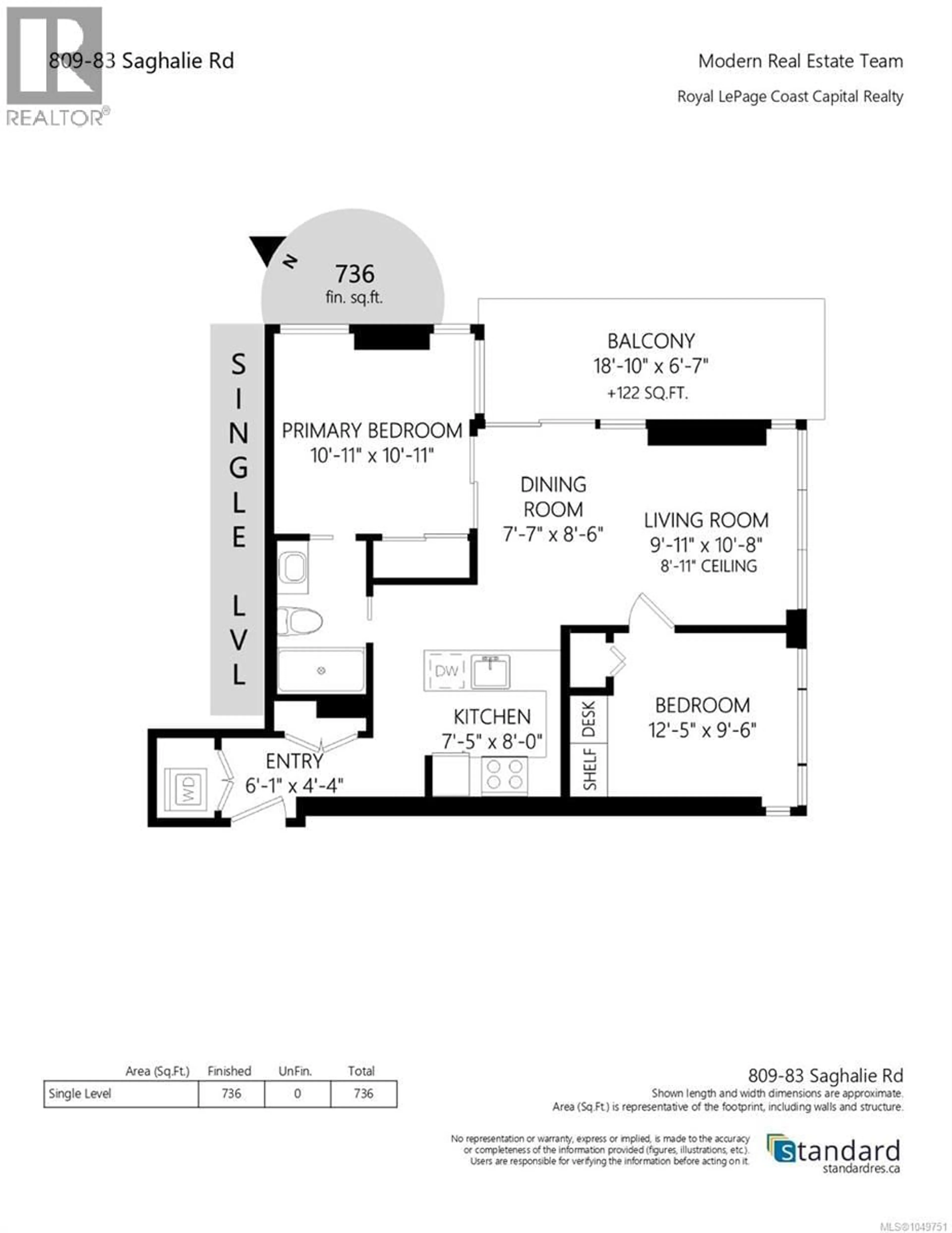 Floor plan for 809 - 83 SAGHALIE ROAD, Victoria British Columbia V9A0E7