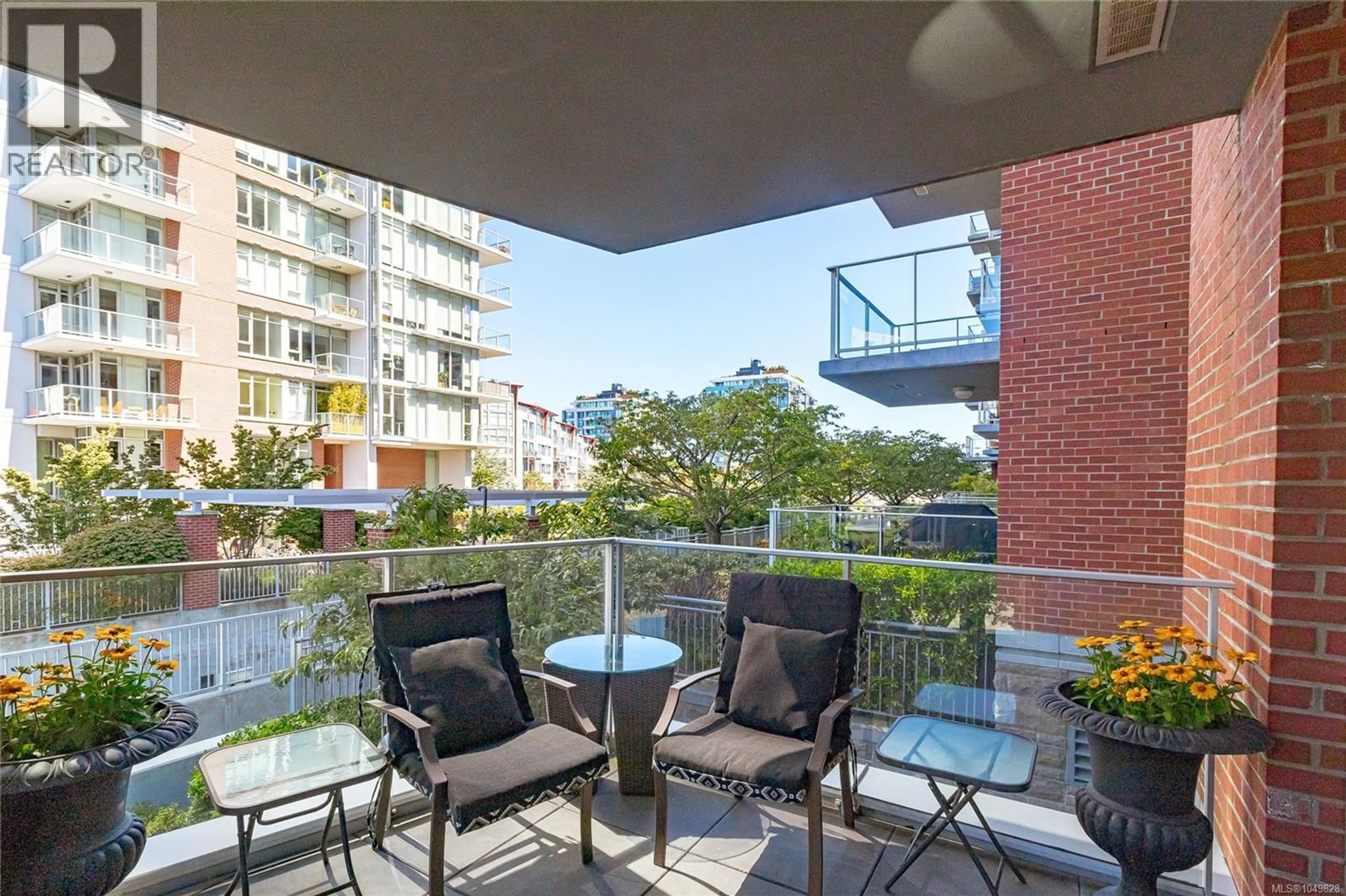 Balcony in the apartment, city buildings view from balcony for 105 - 100 SAGHALIE ROAD, Victoria British Columbia V9A0A1