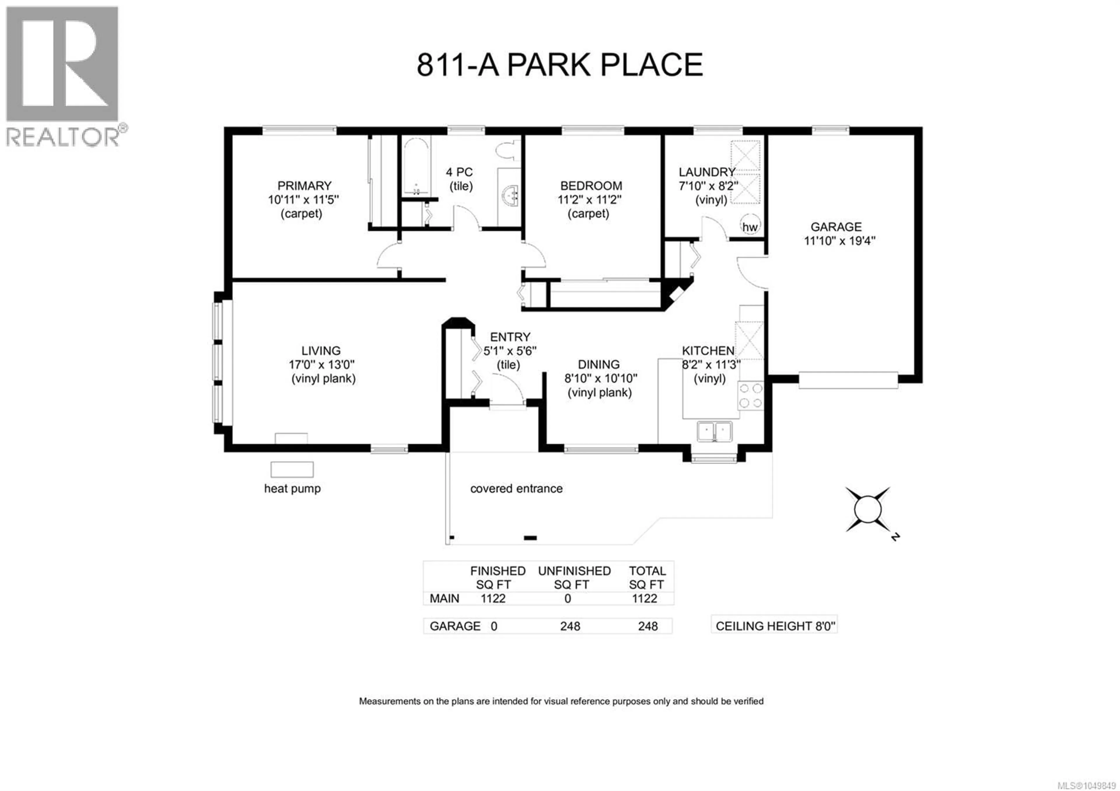 Floor plan for A - 811 PARK PLACE, Courtenay British Columbia V9N8N1