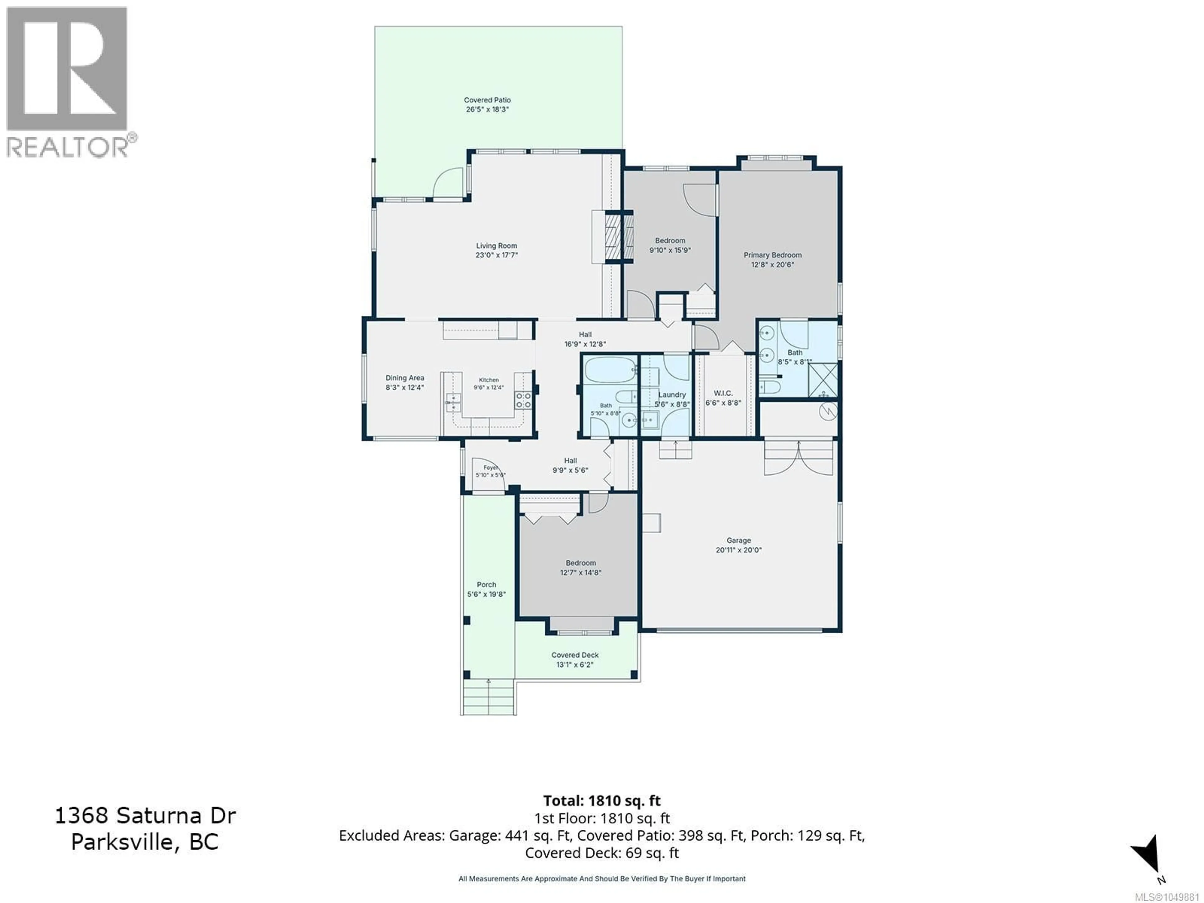 Floor plan for 1368 SATURNA DRIVE, Parksville British Columbia V9P2X9