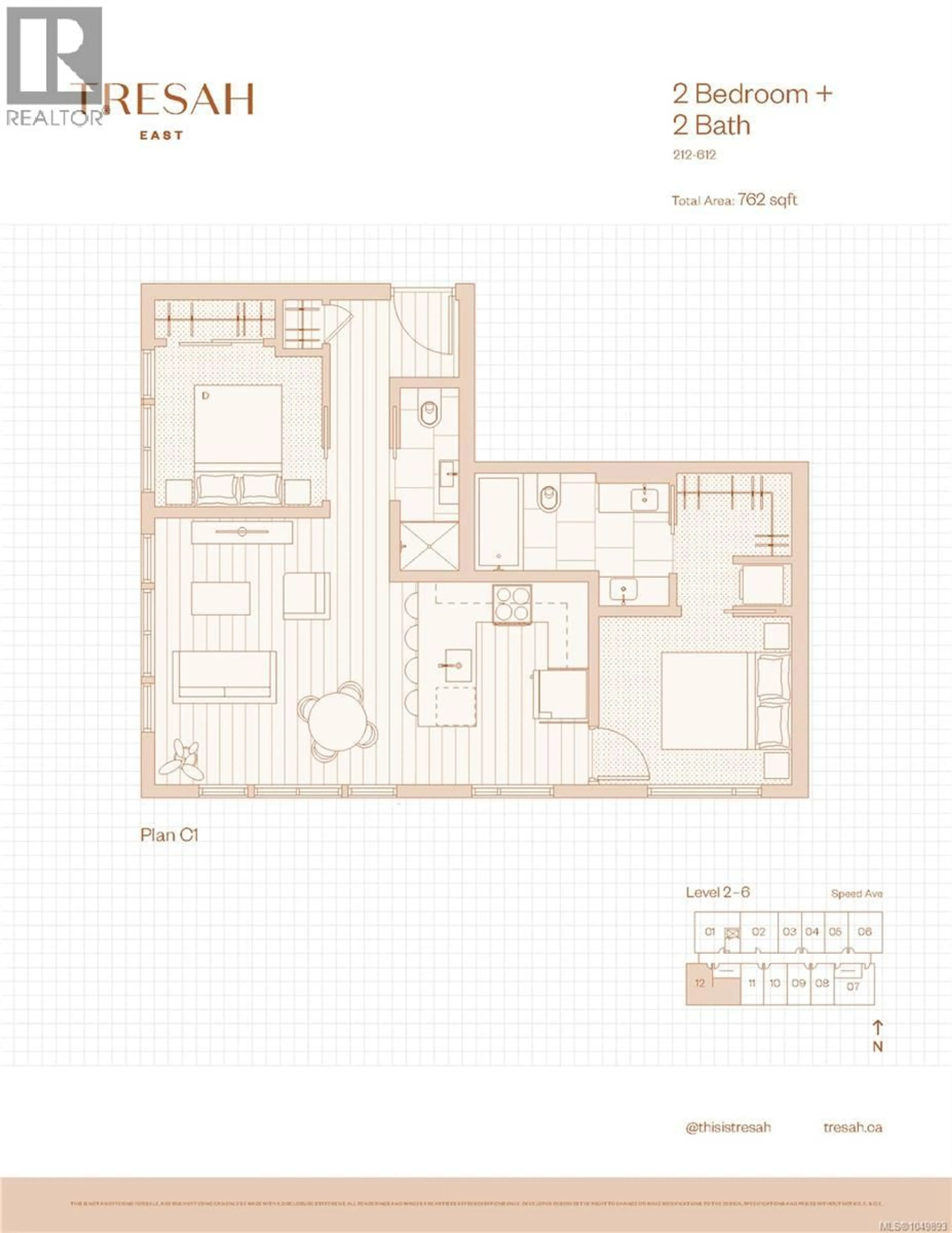 Floor plan for 412 - 629 SPEED AVENUE, Victoria British Columbia V8Z1A5