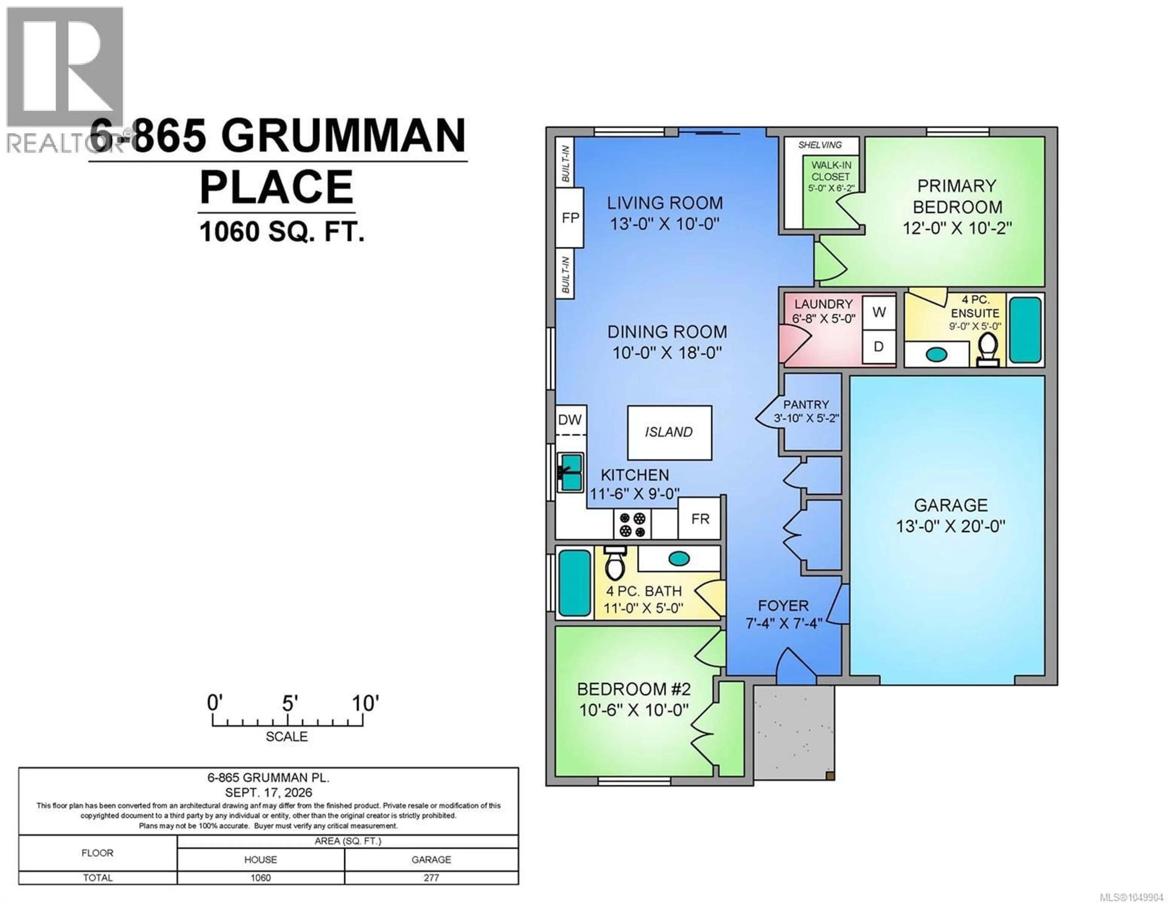 Floor plan for 6 - 865 GRUMMAN PLACE, Comox British Columbia V9M4H9