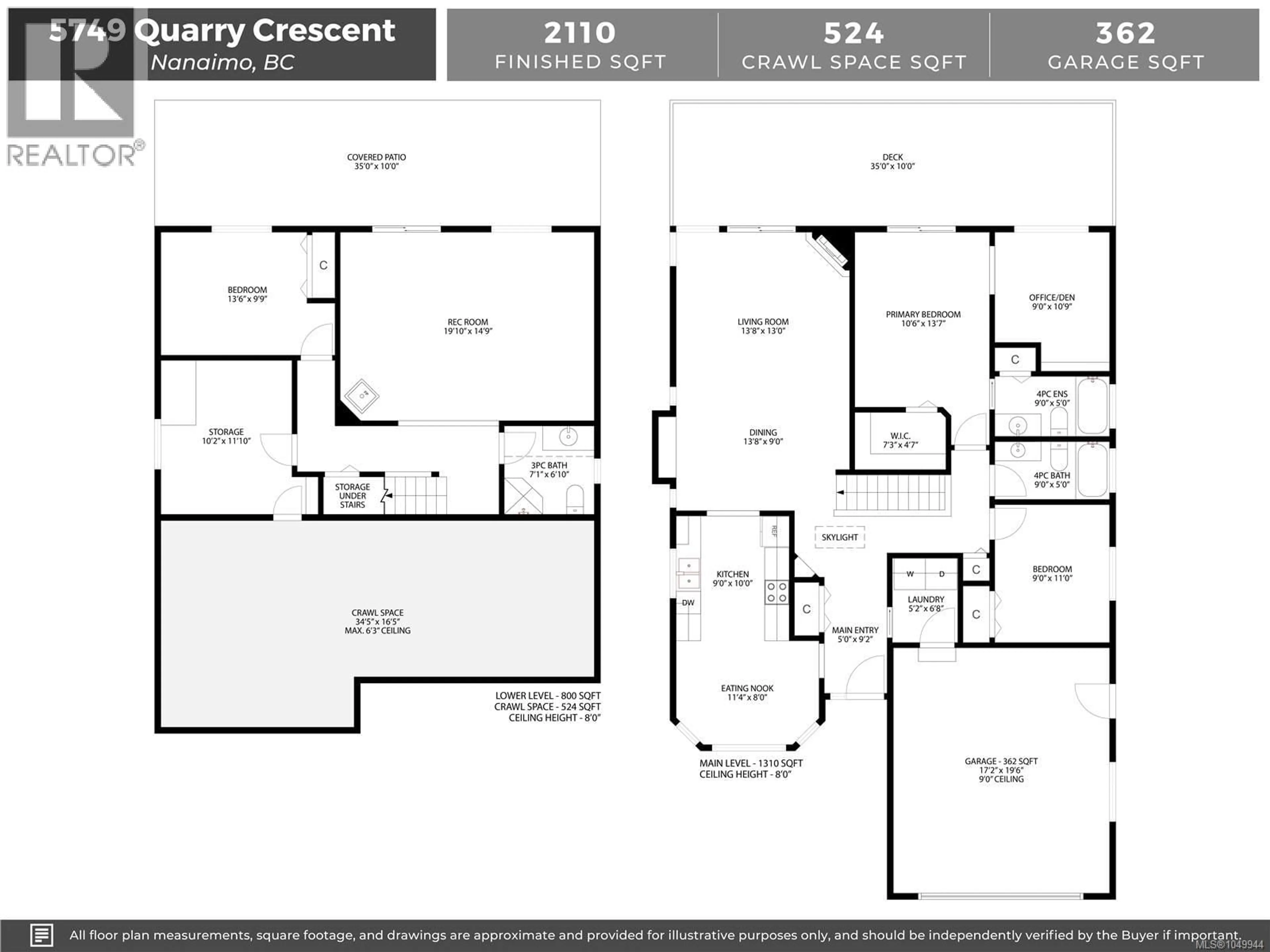 Floor plan for 5749 QUARRY CRESCENT, Nanaimo British Columbia V9T6H9