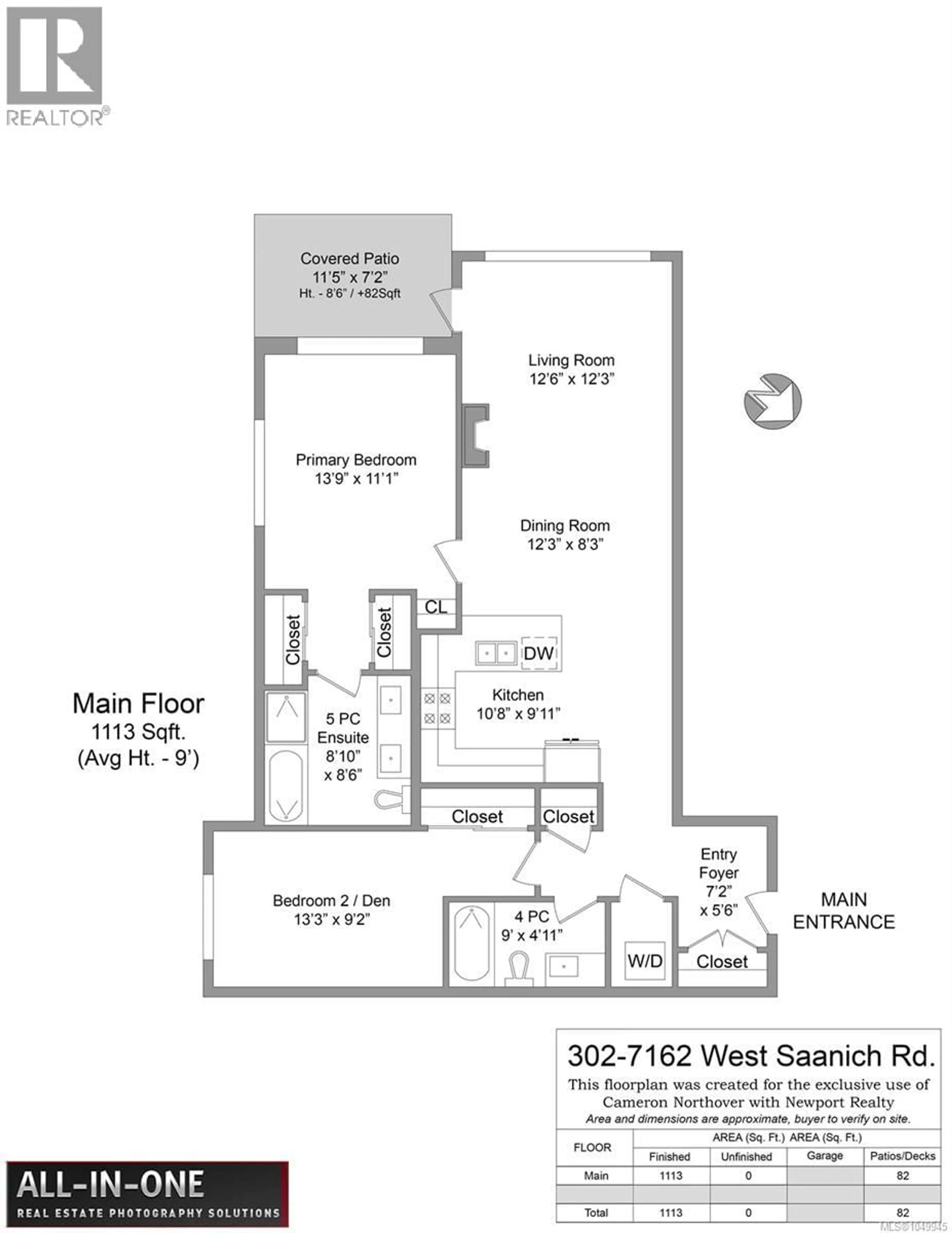 Floor plan for 302 - 7162 WEST SAANICH ROAD, Central Saanich British Columbia V8M1P6