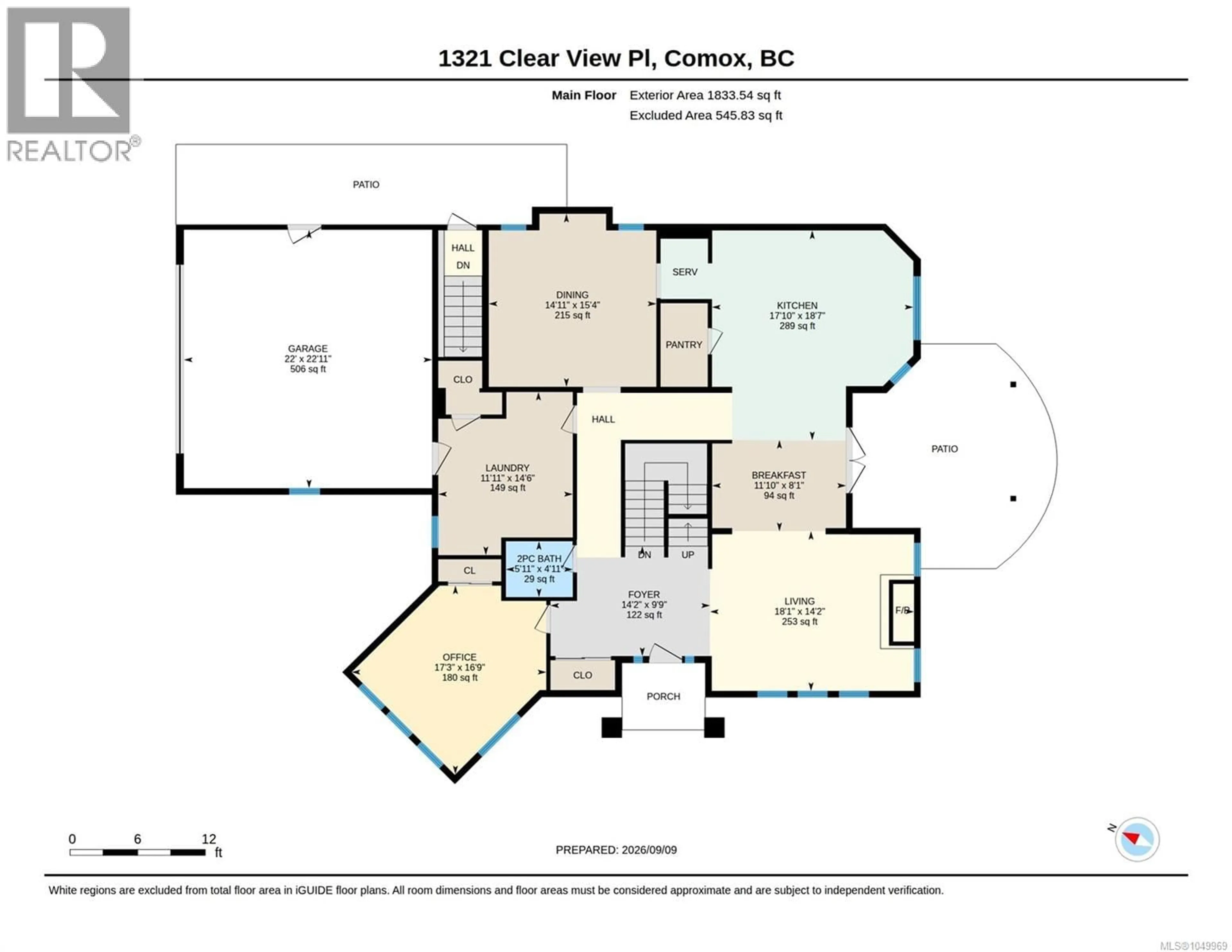 Floor plan for 1321 CLEAR VIEW PLACE, Comox British Columbia V9M3R3