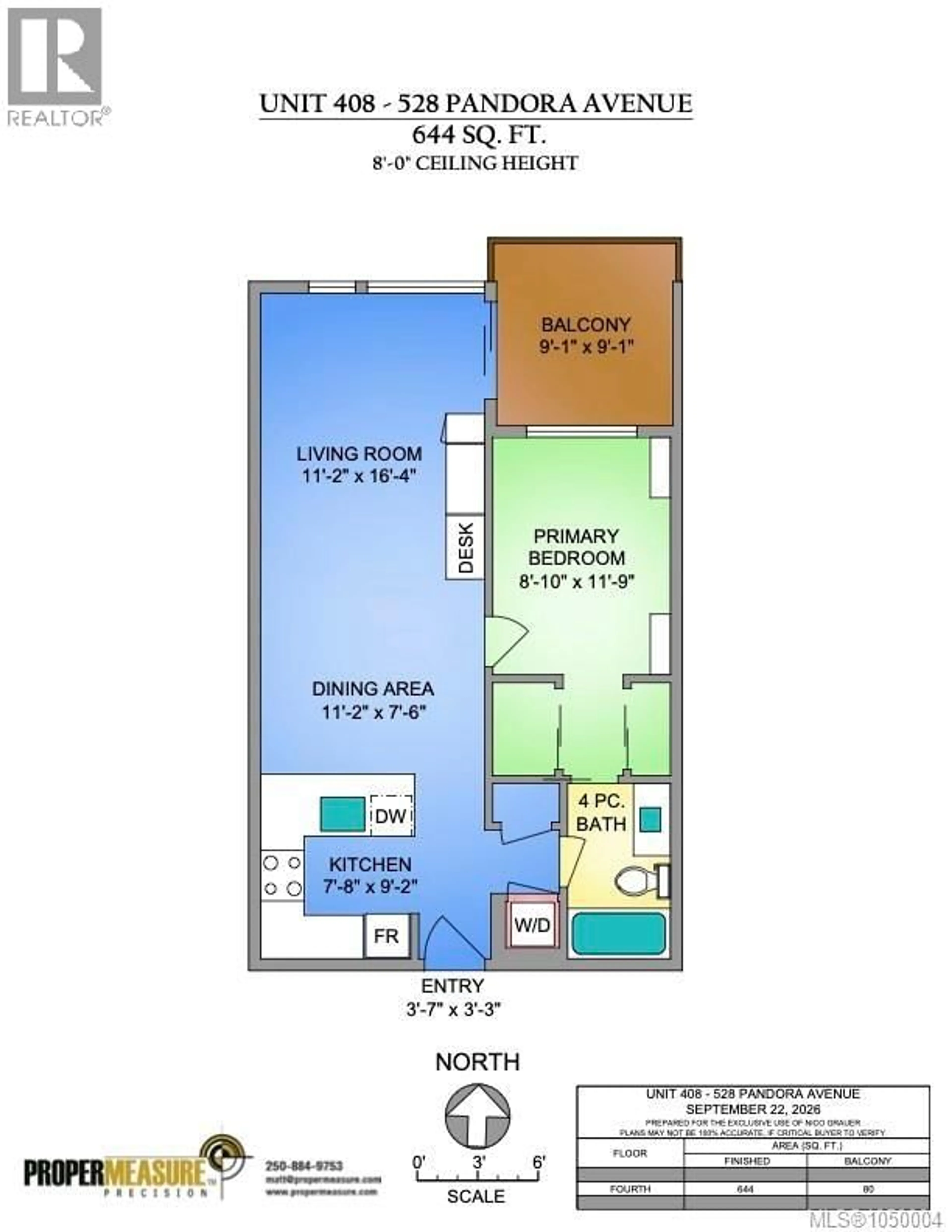 Floor plan for 408 - 528 PANDORA AVENUE, Victoria British Columbia V8W0C6